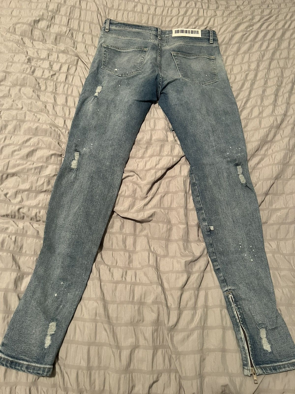 Other Jaffary Blue Distressed Paint Denim Jeans Size 30 Size US 30 / EU 46 - 4 Thumbnail