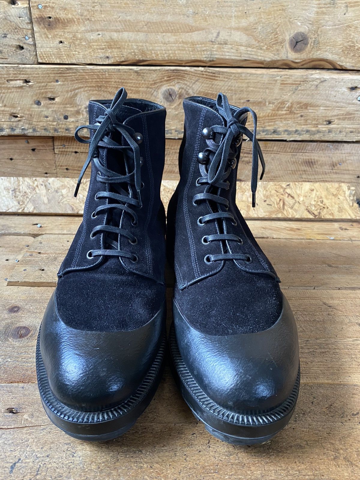 Prada Prada Fw12 rubber toe black chunky leather sneaker szuk 7.5 Size US 8.5 / EU 41-42 - 4 Thumbnail