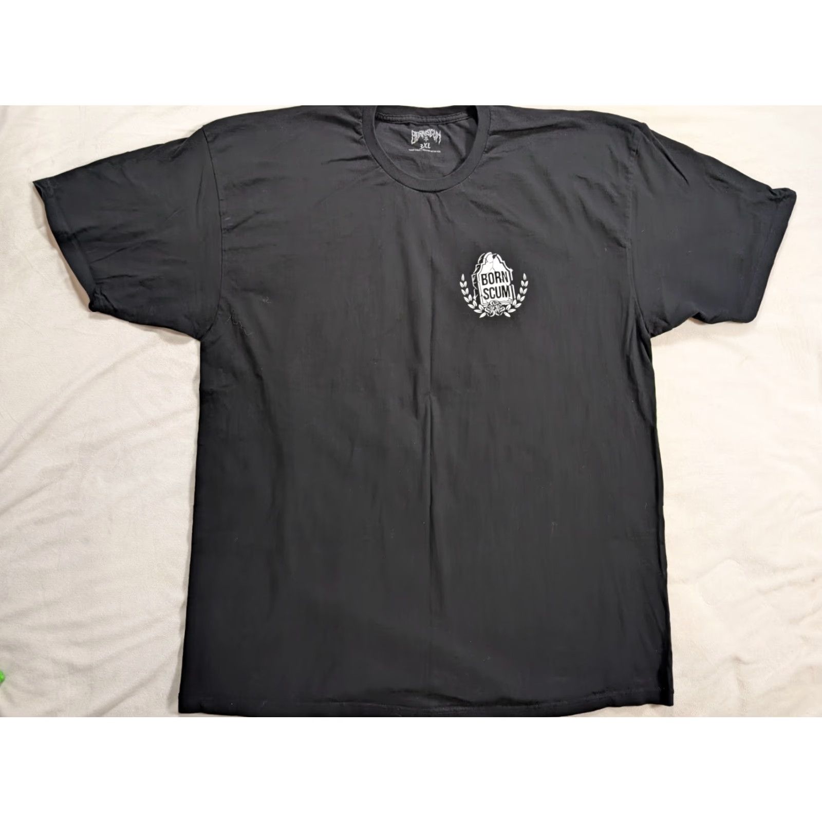 Born Born Scum T-Shirt Men 3XL Black Double-Sided Printed In The USA Graphic Print Crew Neck Short Sleeve Vintage? Size US XXL / EU 58 / 5 - 3 Thumbnail