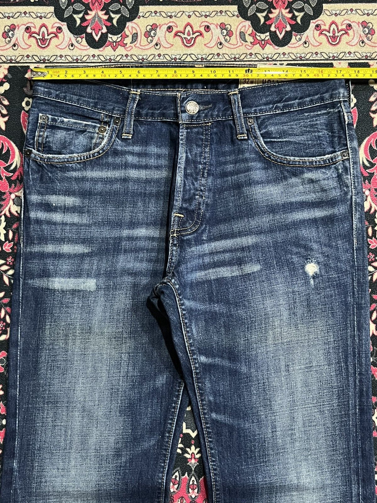 Hollister × Midwest Kids Hollister Boomer Low Rise Slim Bootcut Dark Blue Flare Jeans Size US 32 / EU 48 - 14 Thumbnail