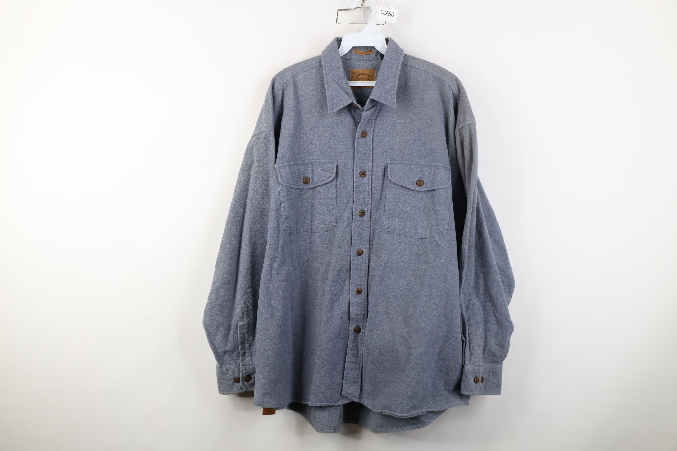 Vintage Vintage 90s Streetwear Chamois Cloth Collared Button Shirt Size US XL / EU 56 / 4 - 1 Thumbnail