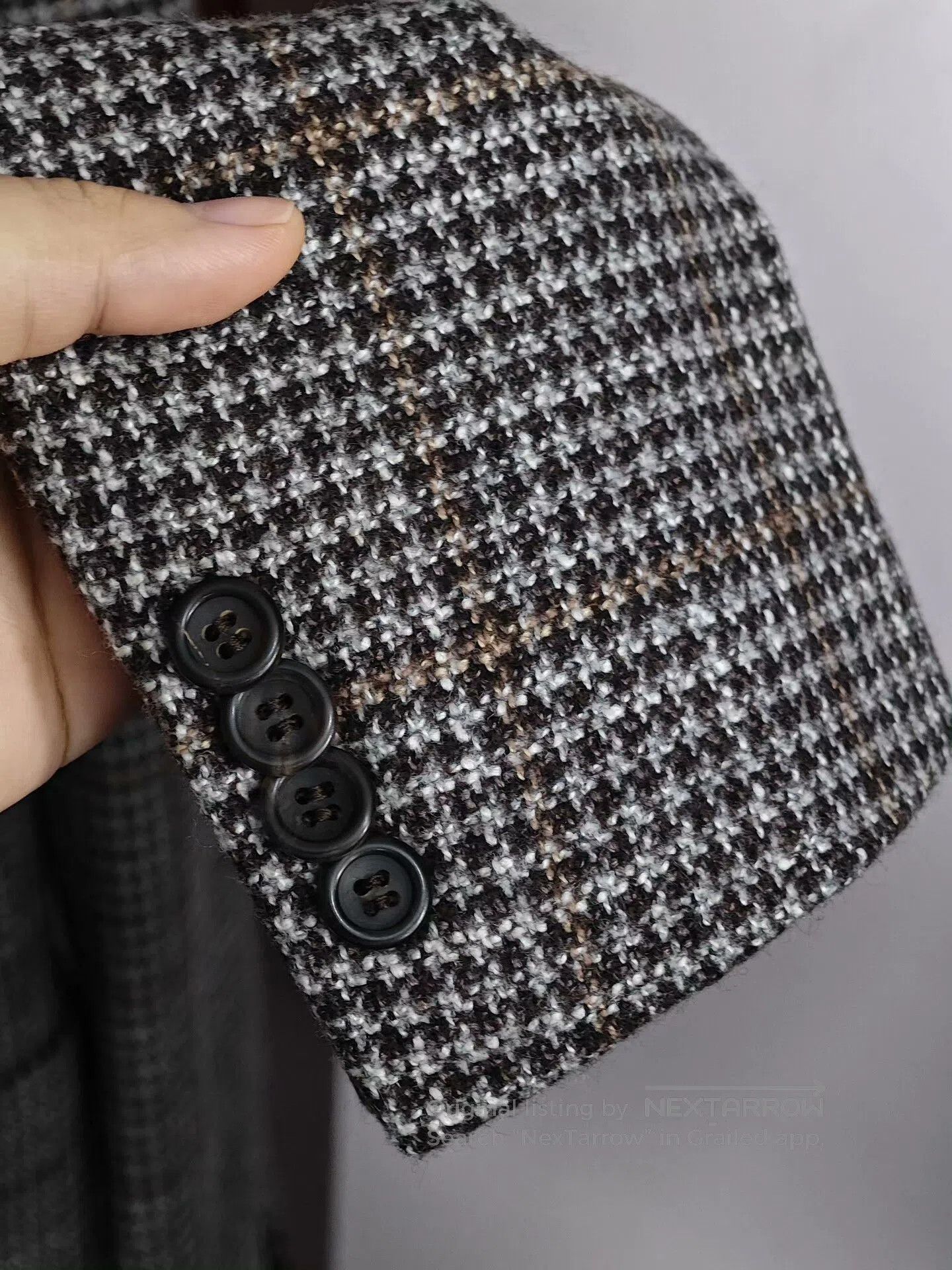 Canali Brown Checked Wool Silk Blend Blazer. Size US M / EU 48-50 / 2 - 4 Thumbnail