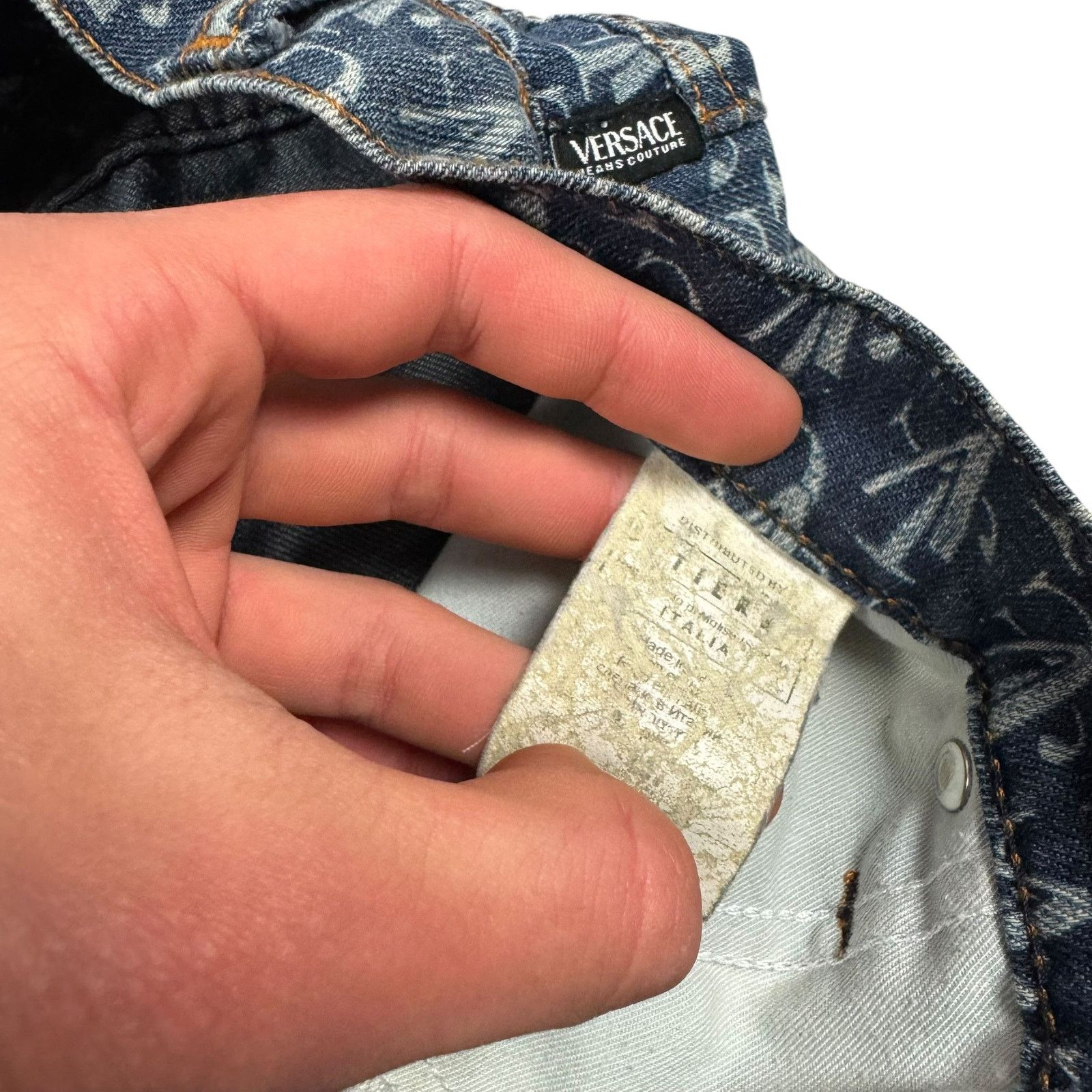 Versace Versace Jeans Couture Women's Blue Logo Monogram Capri Jeans Size 32" / US 10 / IT 46 - 10 Thumbnail