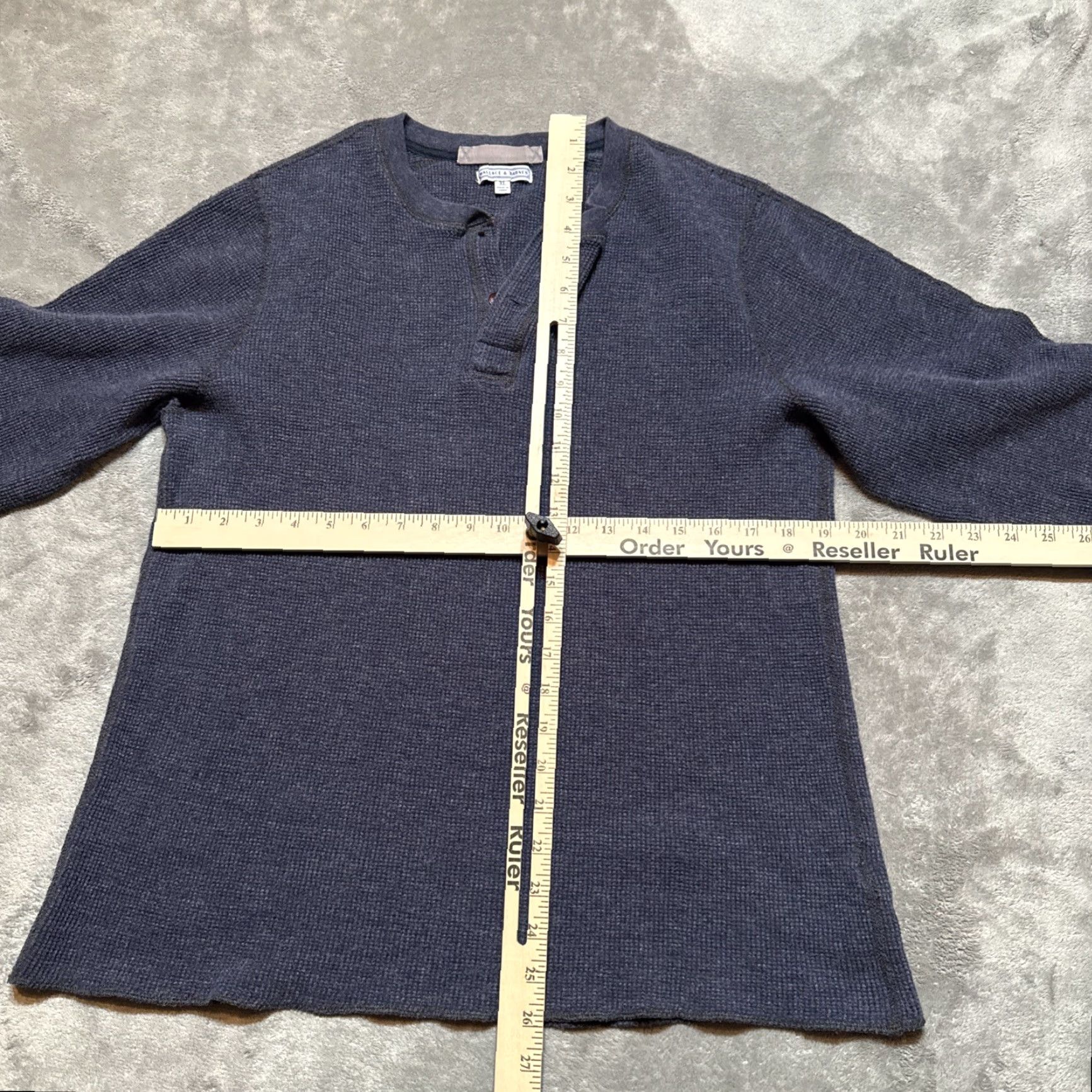 Wallace & Barnes Wallace & Barnes Henley Shirt Mens XL Blue Waffle Knit J.Crew Thermal Shirt Size US XL / EU 56 / 4 - 5 Thumbnail
