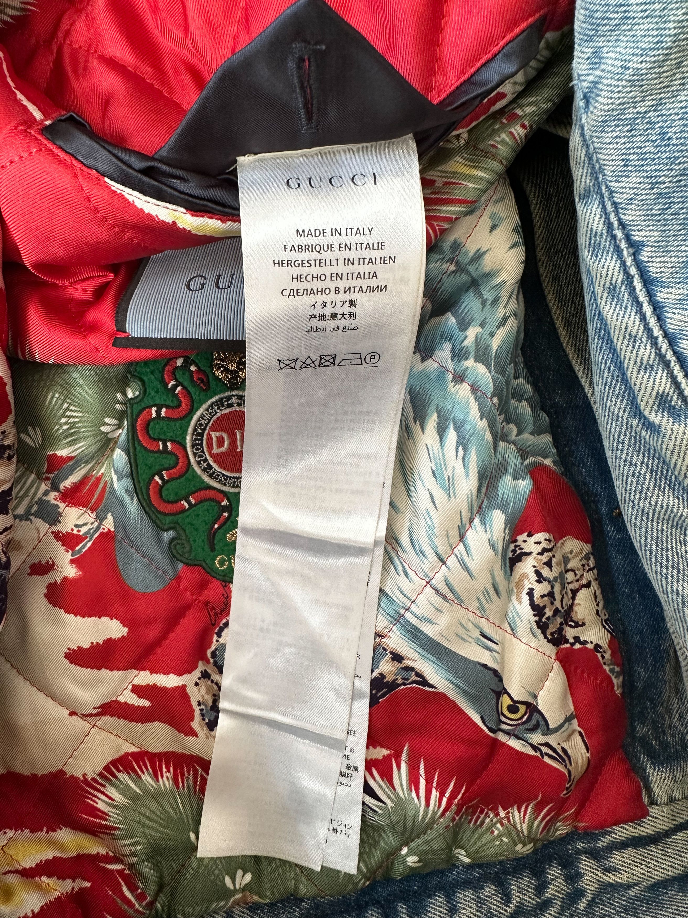 Gucci Gucci Blue DIY Custom Embroidered Patch Denim Jacket Size US XXL / EU 58 / 5 - 5 Thumbnail
