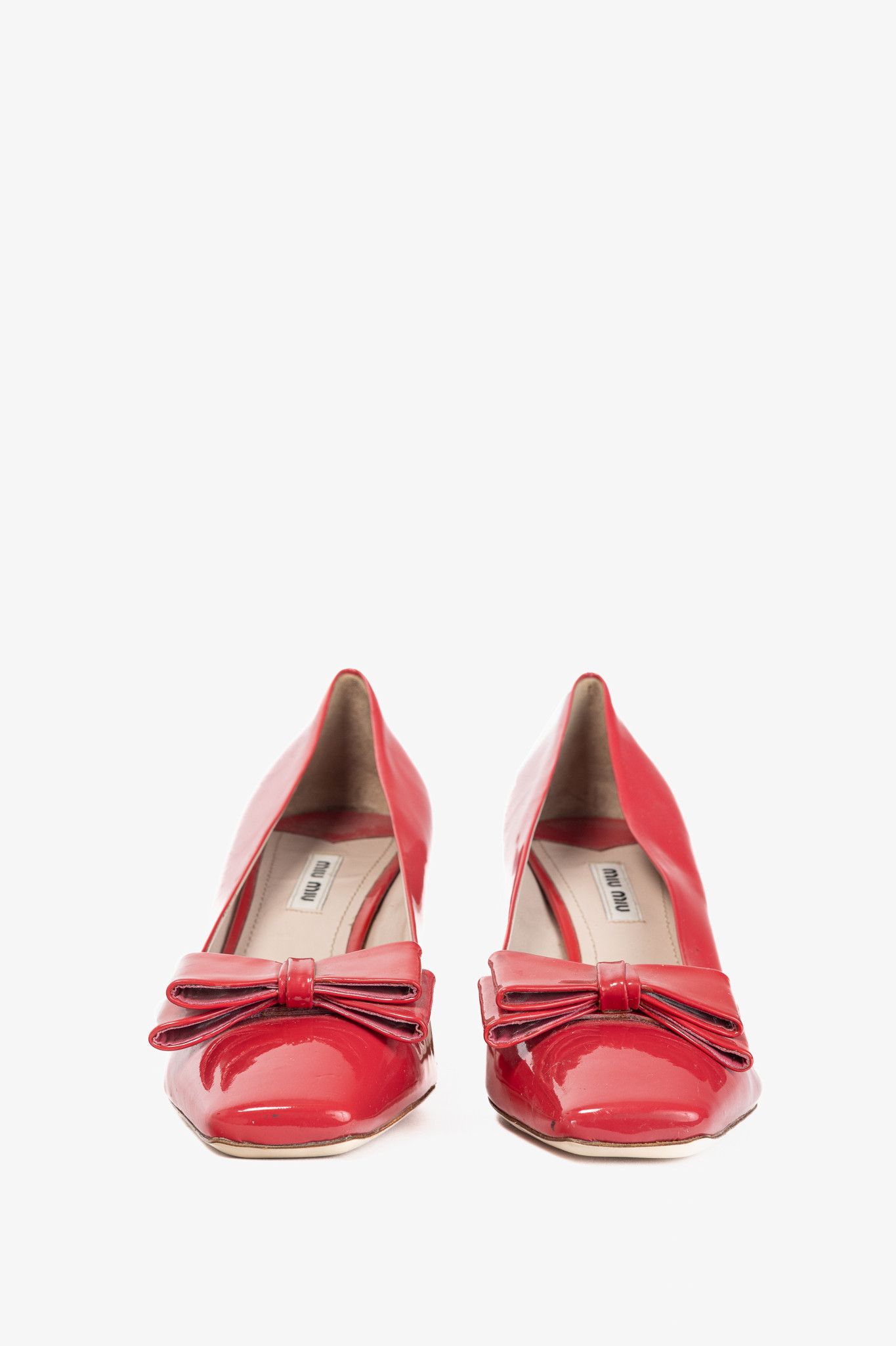 Miu Miu Miu Miu Raspberry Vernice-Leather Bow Crystal-Heel Pumps Size US 10.5 / IT 40.5 - 2 Thumbnail