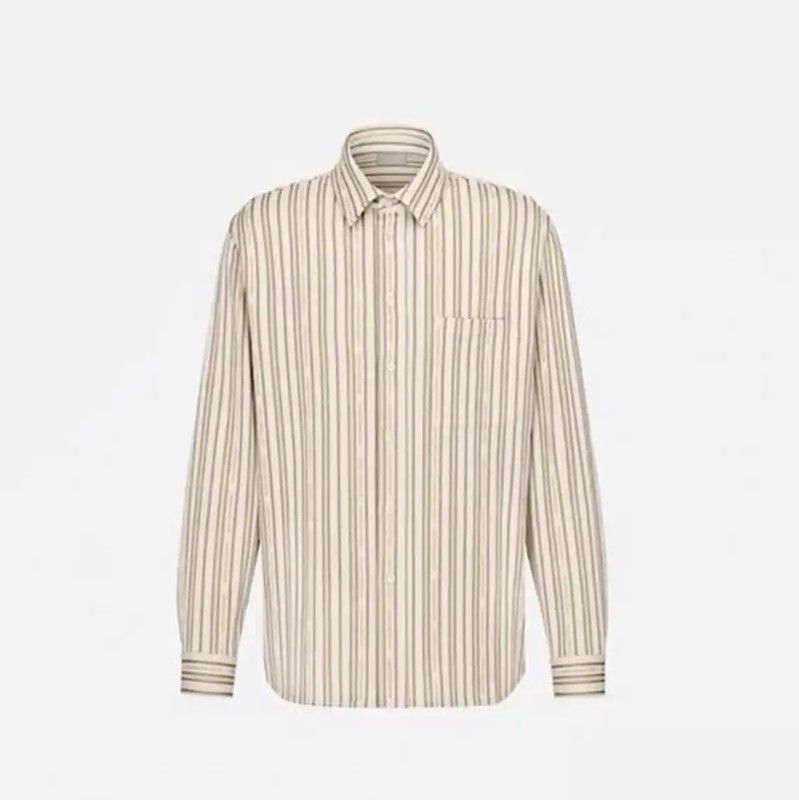 Dior Dior Men's Silk Blend Long Sleeve Shirt 0089 Size US M / EU 48-50 / 2 - 1 Thumbnail