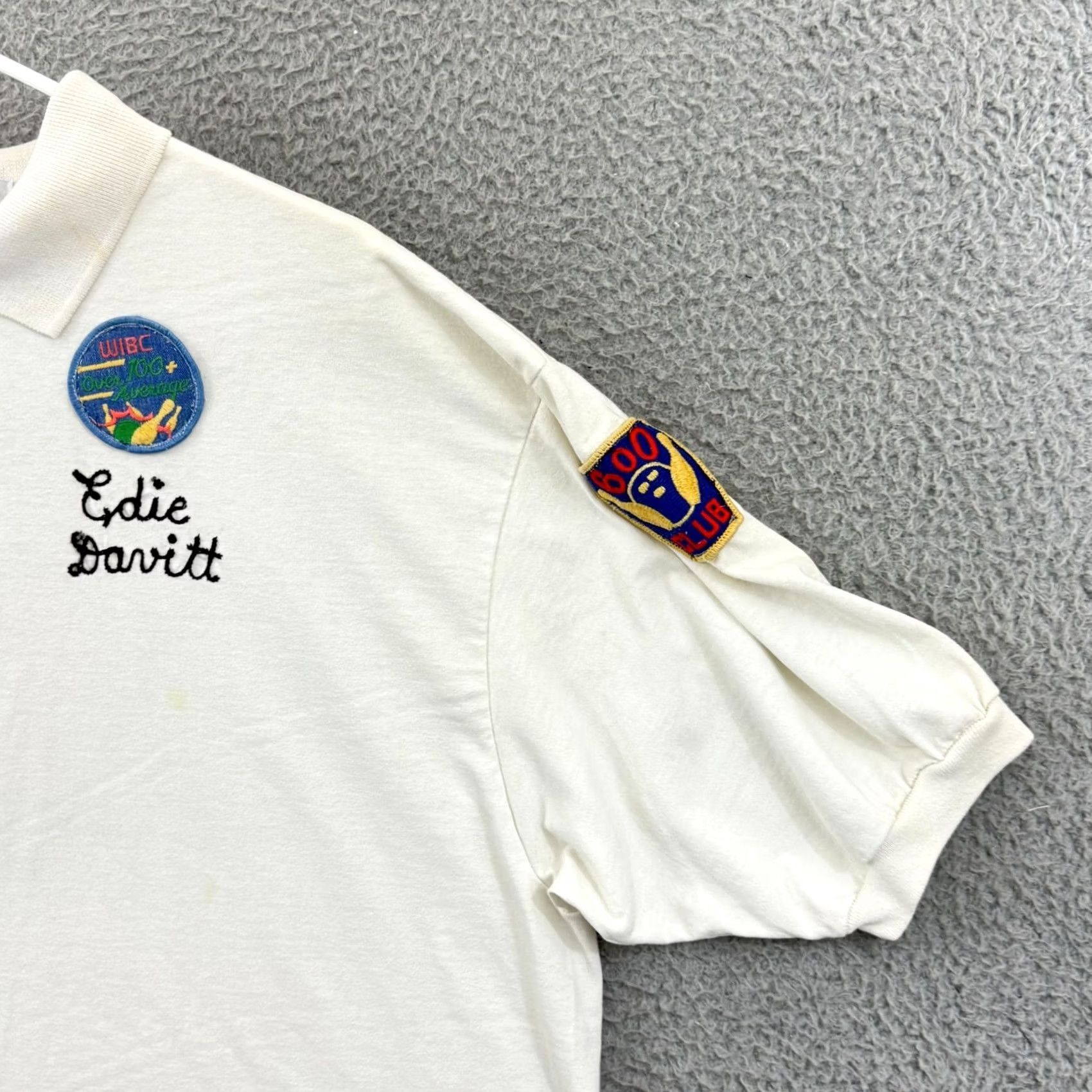Jerzees VINTAGE Bowling Shirt Mens XL White Short Sleeve Polo Sport 90s Button Pullover Size US XL / EU 56 / 4 - 5 Thumbnail
