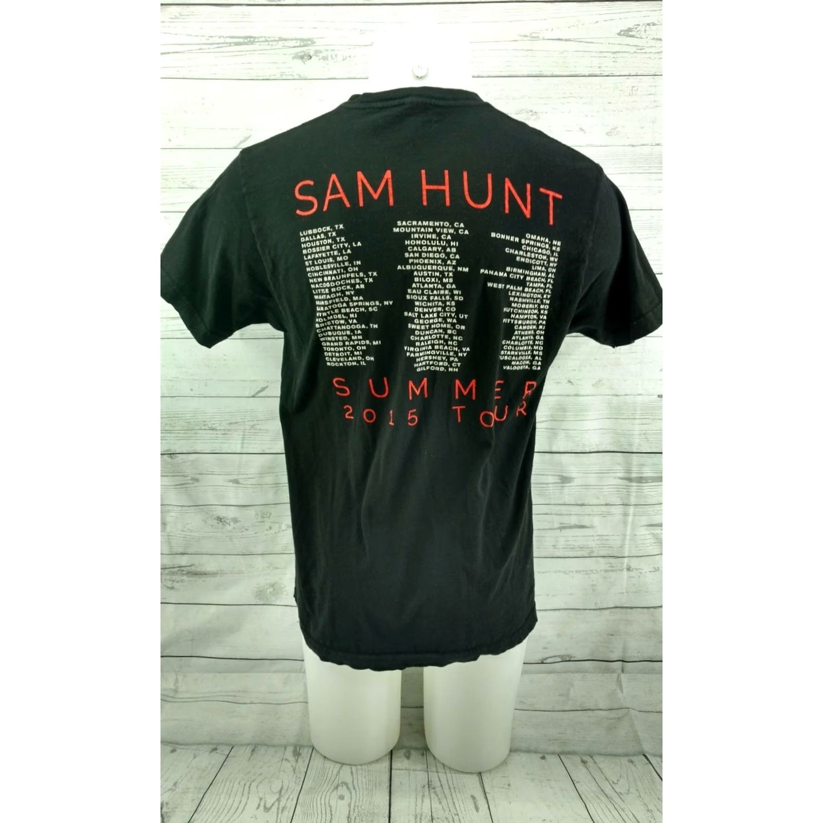 Tultex Sam Hunt Summer 2015 Concert Tour T-shirt Large Mens Black Short Sleeve 100% Cotton Tultex Basic Tee Short Sleeve Shirt Size L / US 10 / IT 46 - 5 Thumbnail