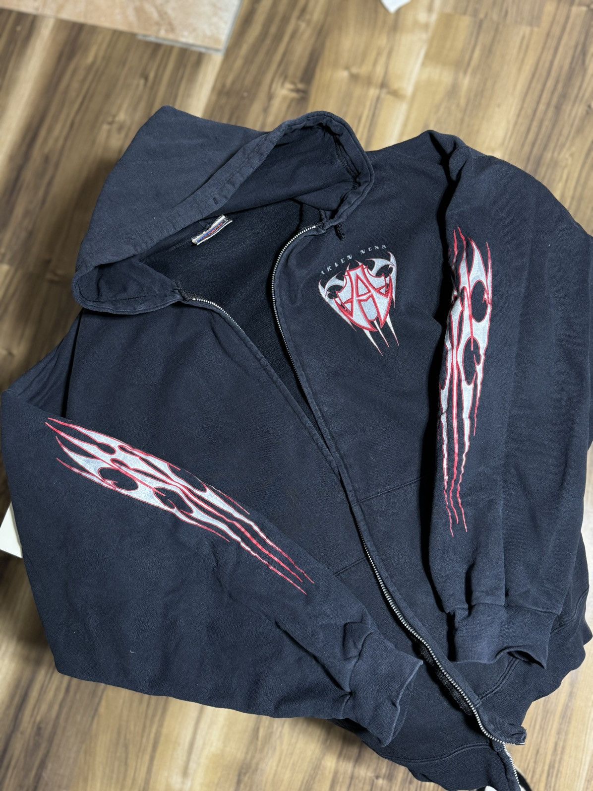 Vintage Vintage 90s Arlen Ness Grunge Faded Printed Hoodie allstyle Size US XL / EU 56 / 4 - 7 Thumbnail