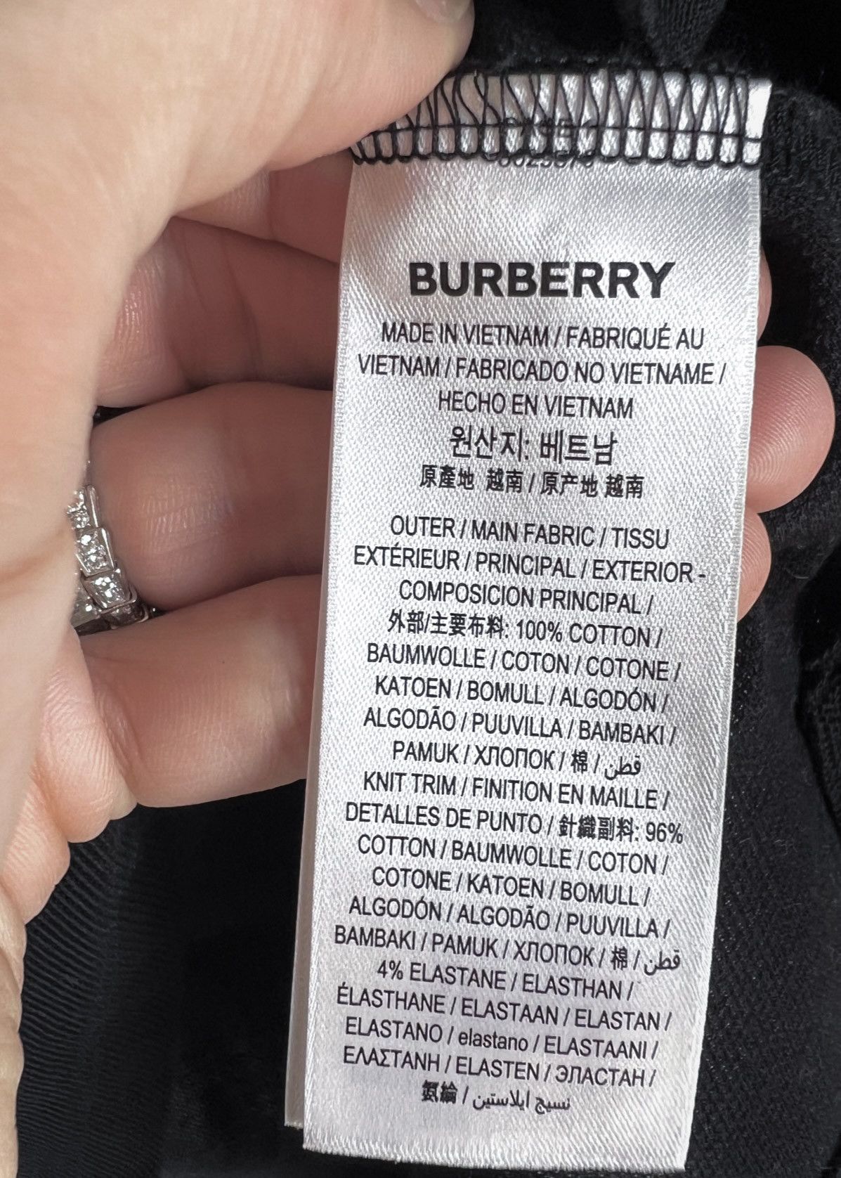 Burberry Burberry Black Copland Deer Embroidered Piqué Polo Shirt Size S / US 4 / IT 40 - 6 Thumbnail