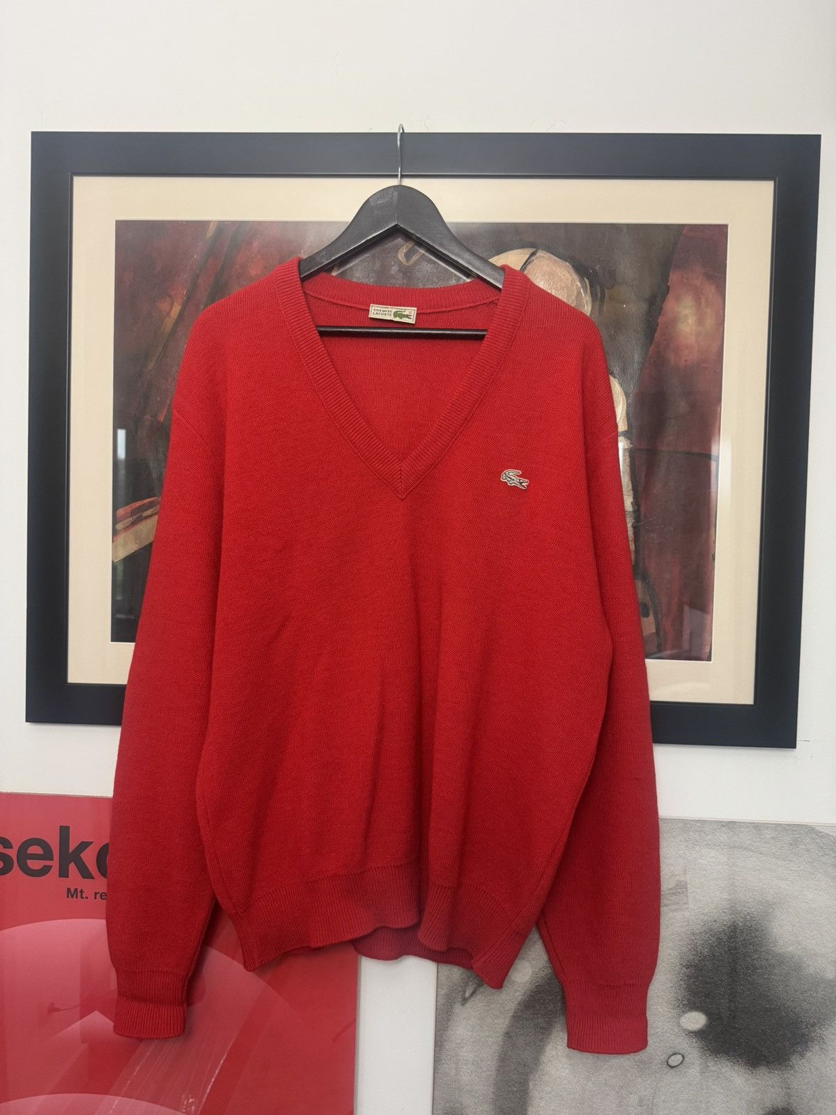 Lacoste Lacoste Vintage Sweater Knit Casual Red White 90s Hype Rare Size US L / EU 52-54 / 3 - 1 Thumbnail