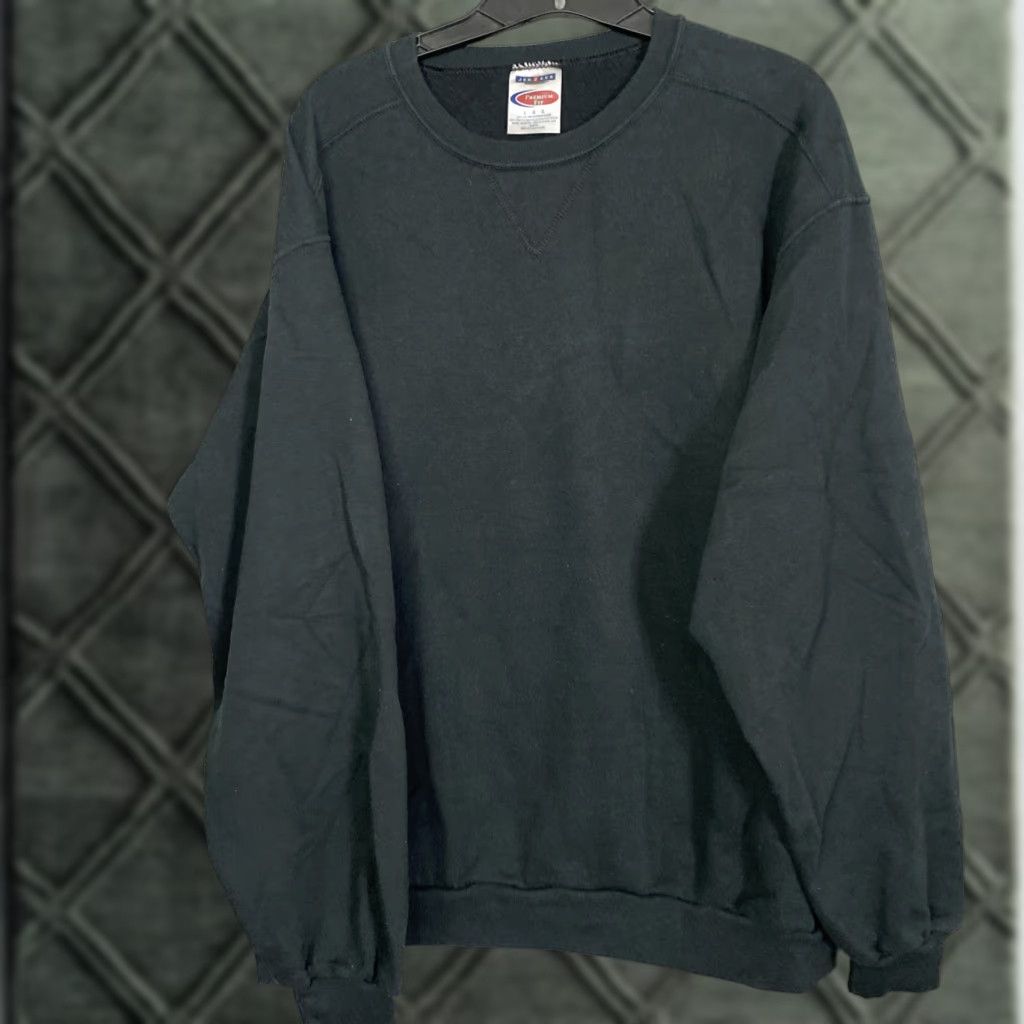 Jerzees VINTAGE Jerzees Sweatshirt Large L Black 90s Y2K Premium Fit Pullover Mens Size US L / EU 52-54 / 3 - 1 Thumbnail