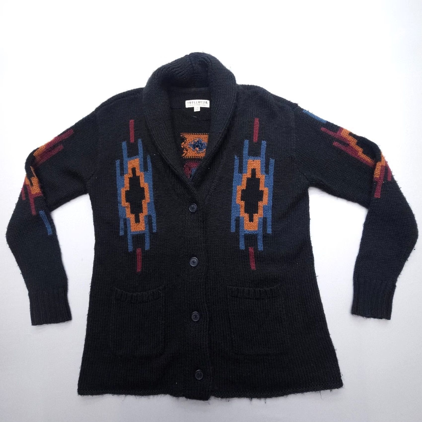 Vintage Idyllwind Miranda Lambert Cardigan Womens L Wool Blend Shawl Geometric Aztec Western Black Cardigan Sweater Seasonal All Seasons Women's Fashion Size L / US 10 / IT 46 - 2 Thumbnail