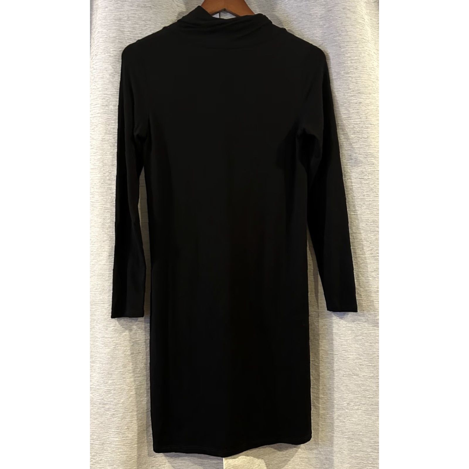 Eileen Fisher EILEEN FISHER Dress Shift XS Black Jersey Knit Knit Black, XS Women Knee Length Long Sleeve Turtleneck Pullover Vintage No Size XS / US 0-2 / IT 36-38 - 5 Thumbnail