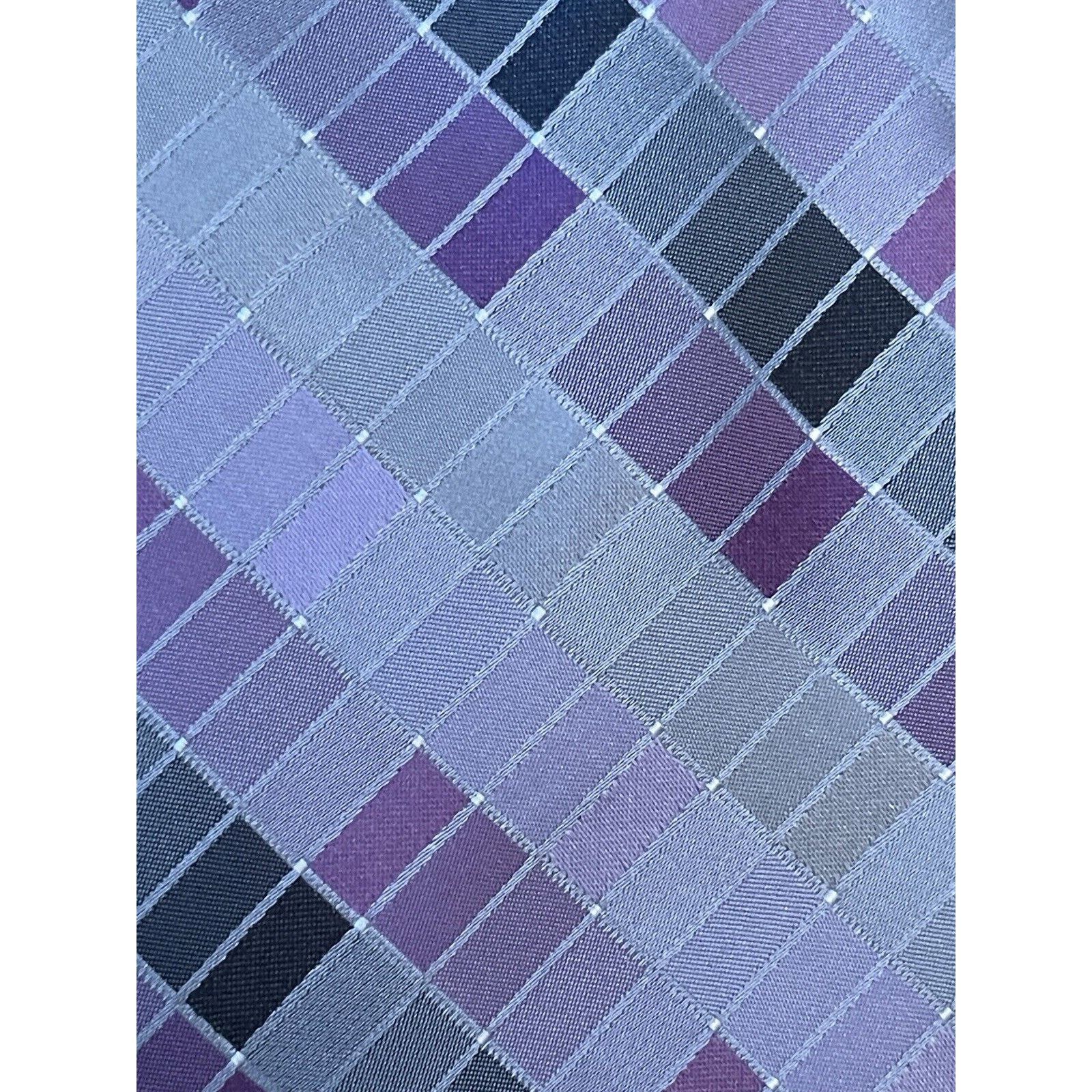 Calvin Klein Ck Calvin Klein Purple Gray 100% SilK Tie Made in China Size ONE SIZE - 9 Thumbnail