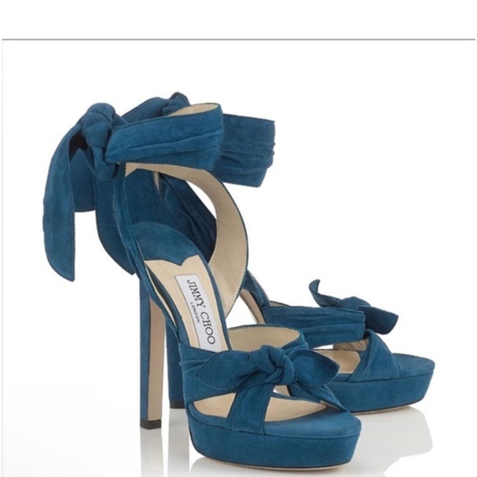 Jimmy Choo Jimmy Choo Vixen 130 Platform Sandals Midnight Blue sz 38 EU Size US 8 / IT 38 - 1 Thumbnail