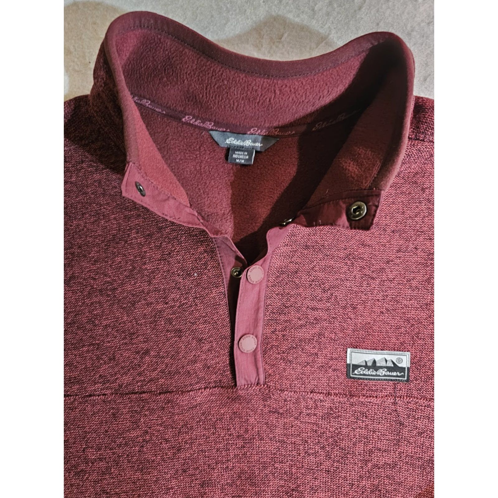 Eddie Bauer VINTAGE Eddie Bauer Classic Radiator Fleece Burgundy Pullover Fleece 1/4 Snap Mens M Burgandy Classic Pullover Sweater Mens Medium" Size US M / EU 48-50 / 2 - 3 Thumbnail