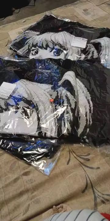 Japanese Brand Anime Knit Sweater Black White Oversized Jumper Size US L / EU 52-54 / 3 - 12 Thumbnail