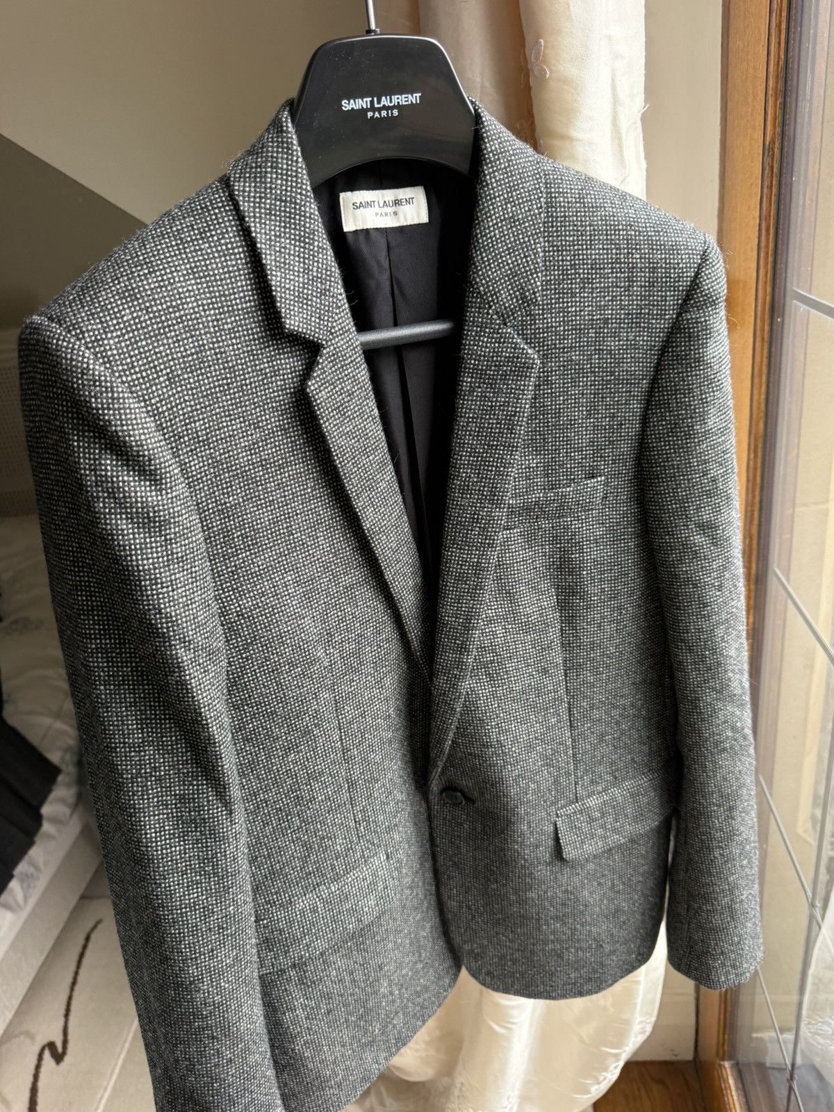 Saint Laurent Paris Saint Laurent herringbone notch lapel suit jacket 48 Size 38R - 15 Thumbnail