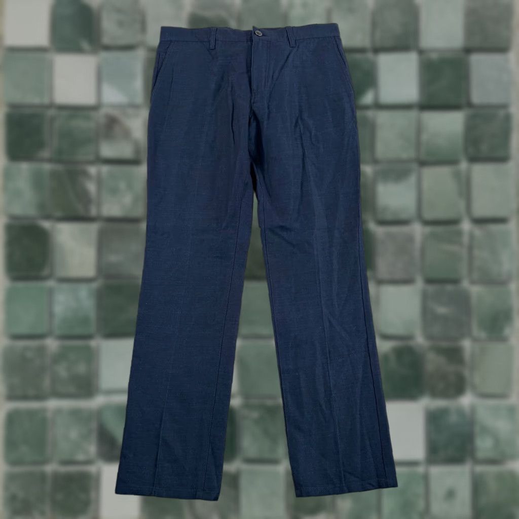 John Varvatos VINTAGE John Varvatos Collection Pants Men 33x31 Blue Wool Linen Blend Dress Pants Casual Formal Workwear Smashboard Size US 33 - 1 Thumbnail
