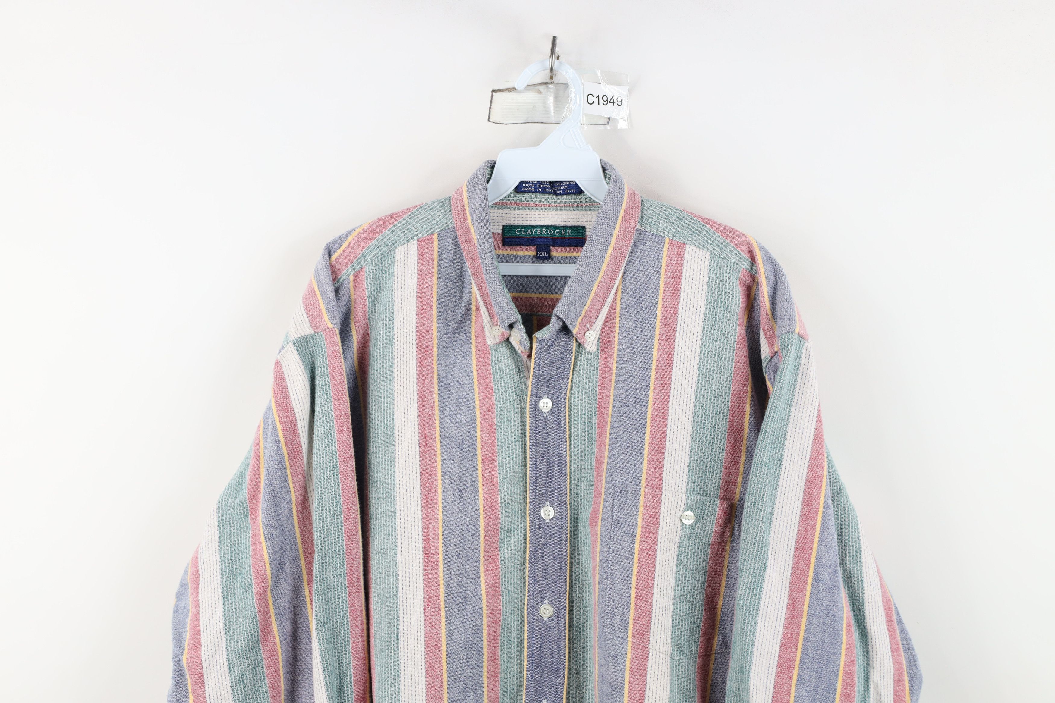 Vintage Vintage 90s Streetwear Striped Flannel Button Down Shirt Size US XXL / EU 58 / 5 - 2 Thumbnail