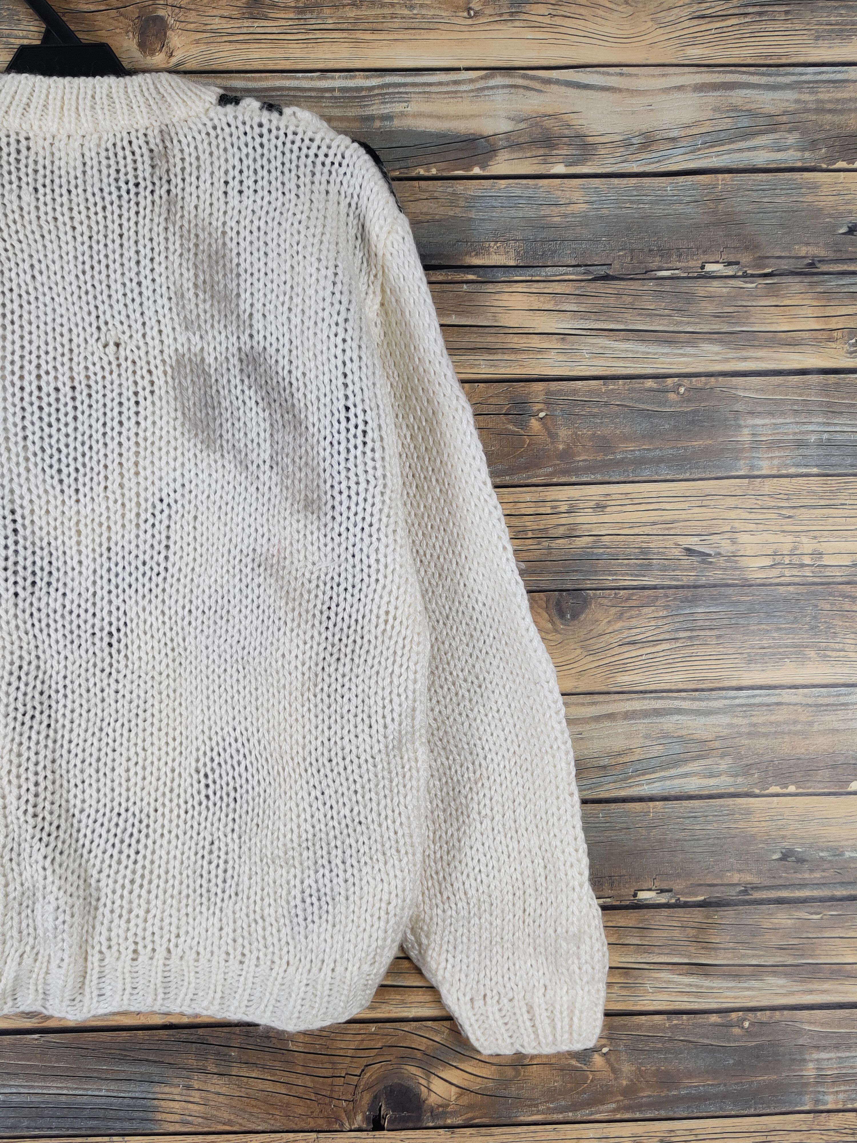 Japanese Brand Cecchini Ivory Black Knitwear Sweatshirts #W2014 Size US M / EU 48-50 / 2 - 10 Thumbnail