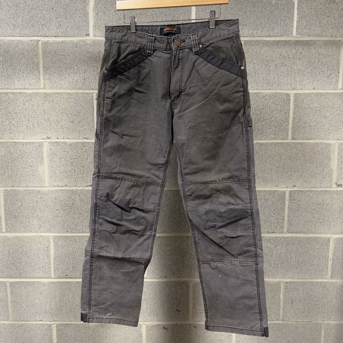 Vintage Thrashed Faded Distressed Dirty Stained Ripstop Work Pants Size US 34 / EU 50 - 1 Thumbnail