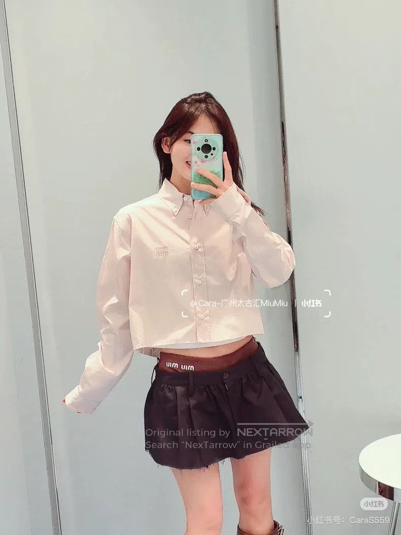 Miu Miu Miu Miu 42 24 spring and summer light pink shirt Size M / US 6-8 / IT 42-44 - 7 Thumbnail