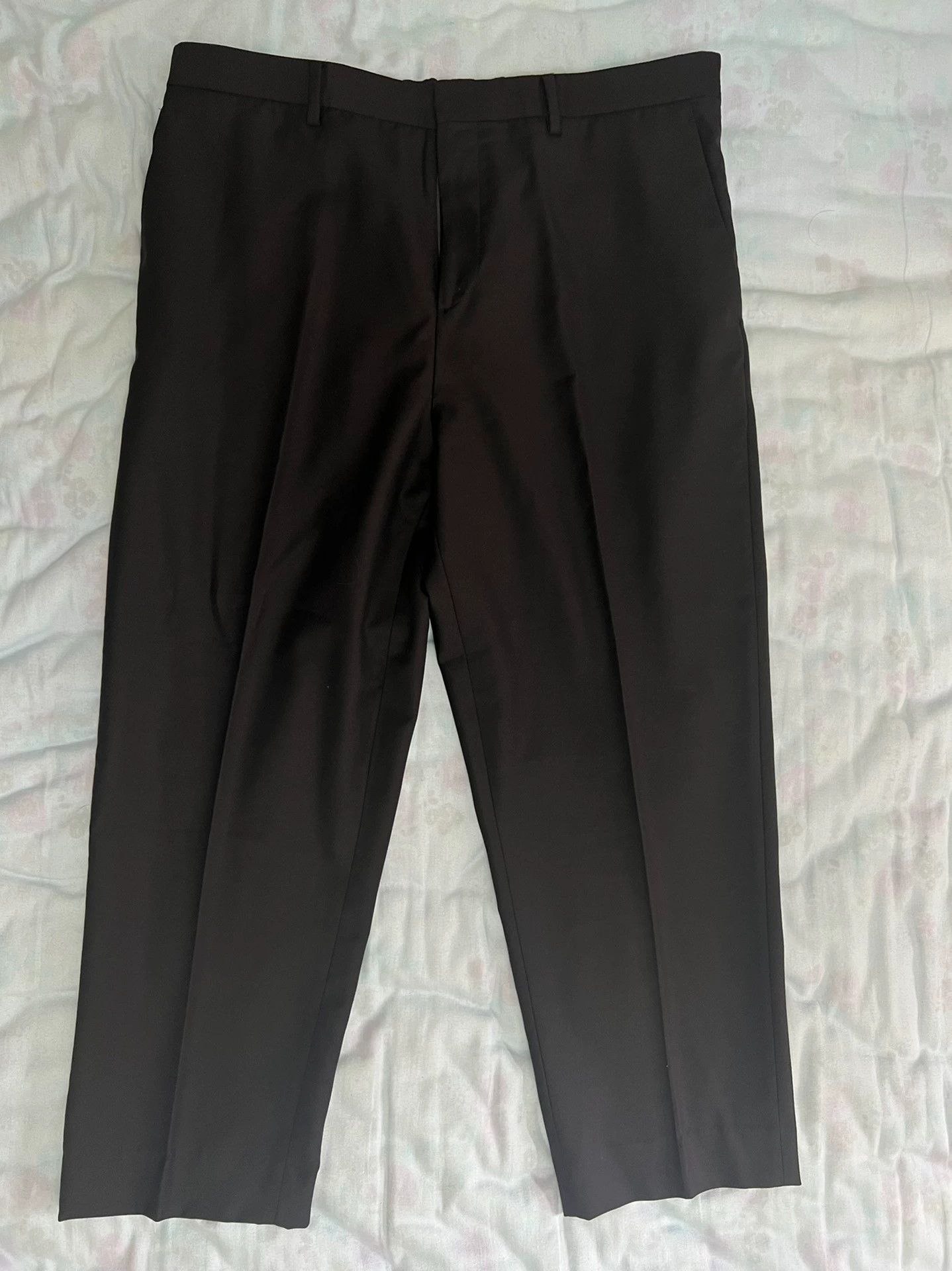 Dior Dior CD Black Wool Men's 52 Normal Fit Trousers Size US 36 / EU 52 - 2 Thumbnail