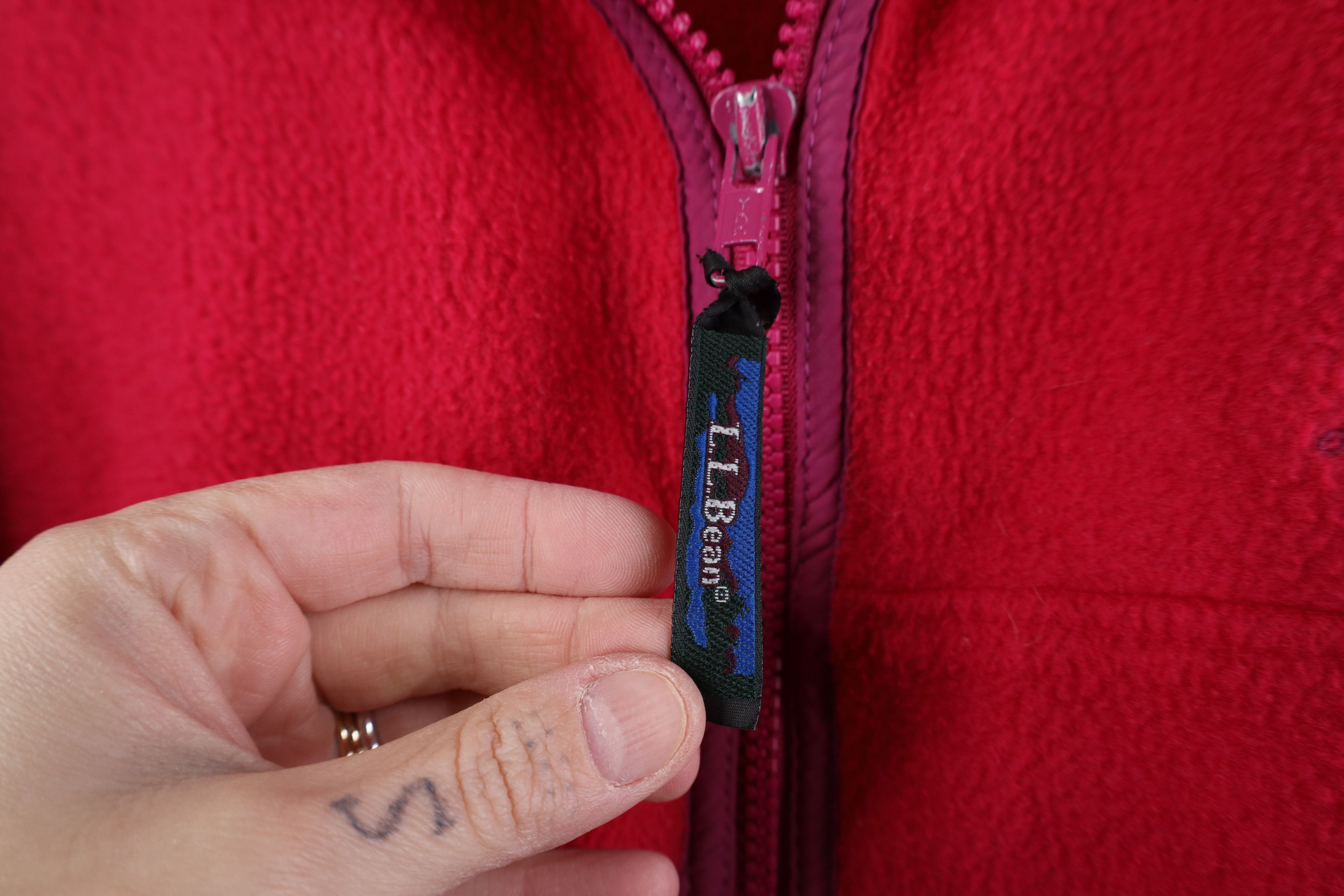 L.L. Bean Vintage 90s LL Bean Script Fleece Full Zip Jacket USA Pink Size M / US 6-8 / IT 42-44 - 5 Thumbnail
