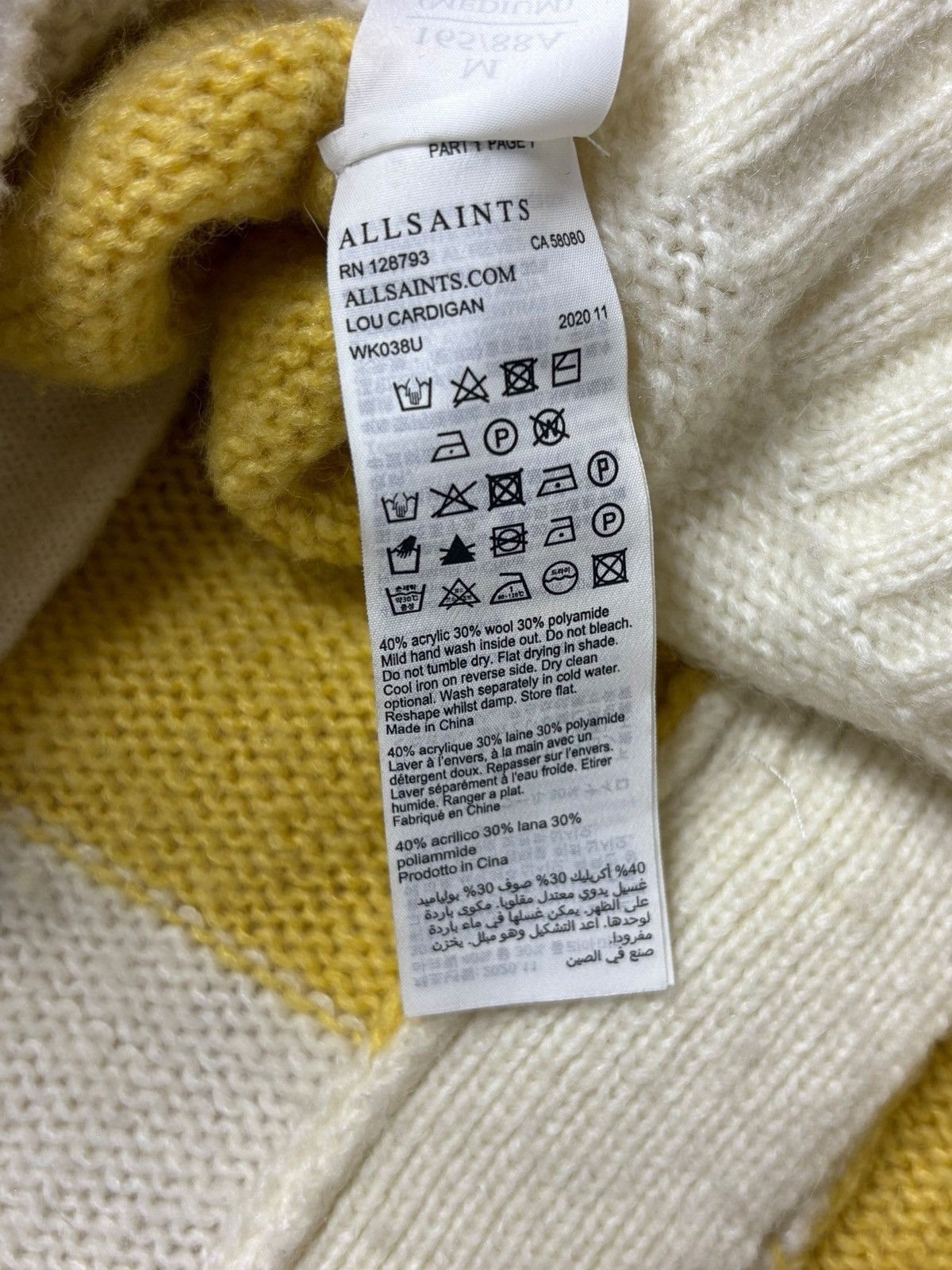 Allsaints All Saints Lou Cardigan Italian Yarn Wool Blend Sweater Size M / US 6-8 / IT 42-44 - 14 Thumbnail
