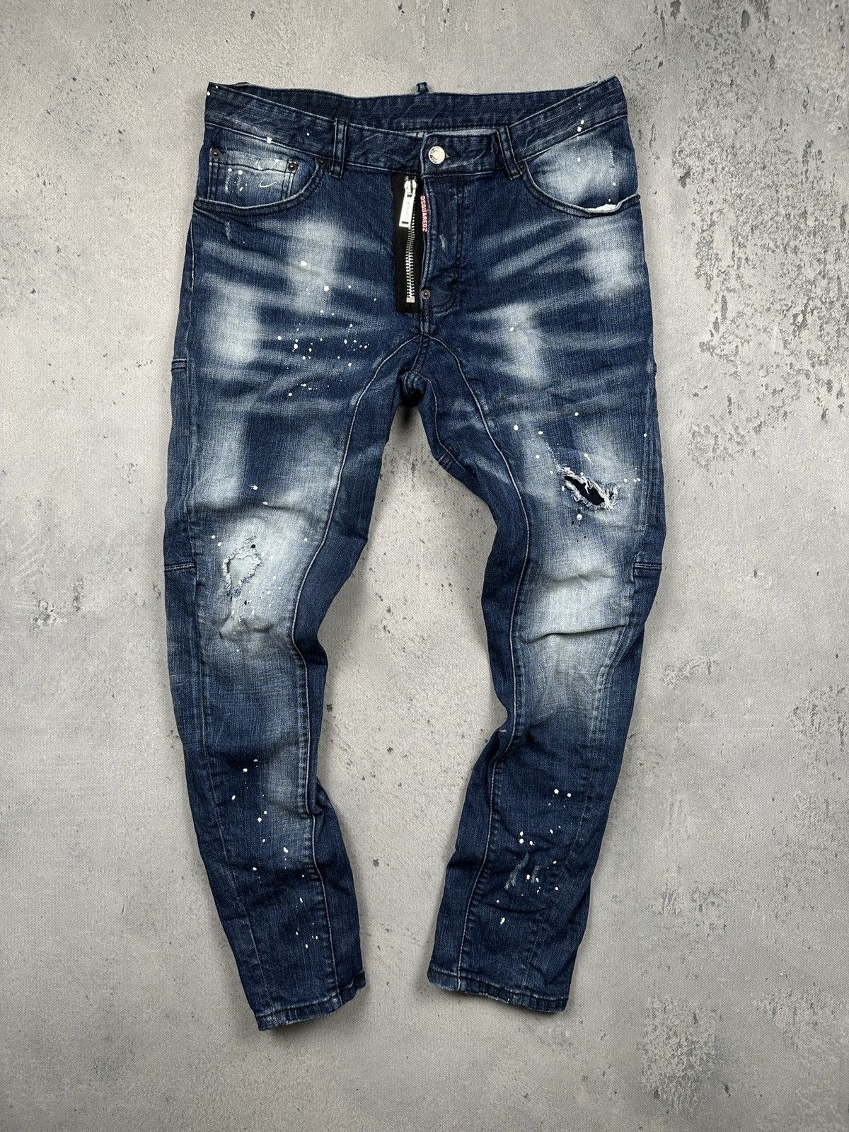 Dsquared2 Dsquared2 Distressed Vintage Wash Biker Jeans Splatter Rare Size US 34 / EU 50 - 1 Thumbnail