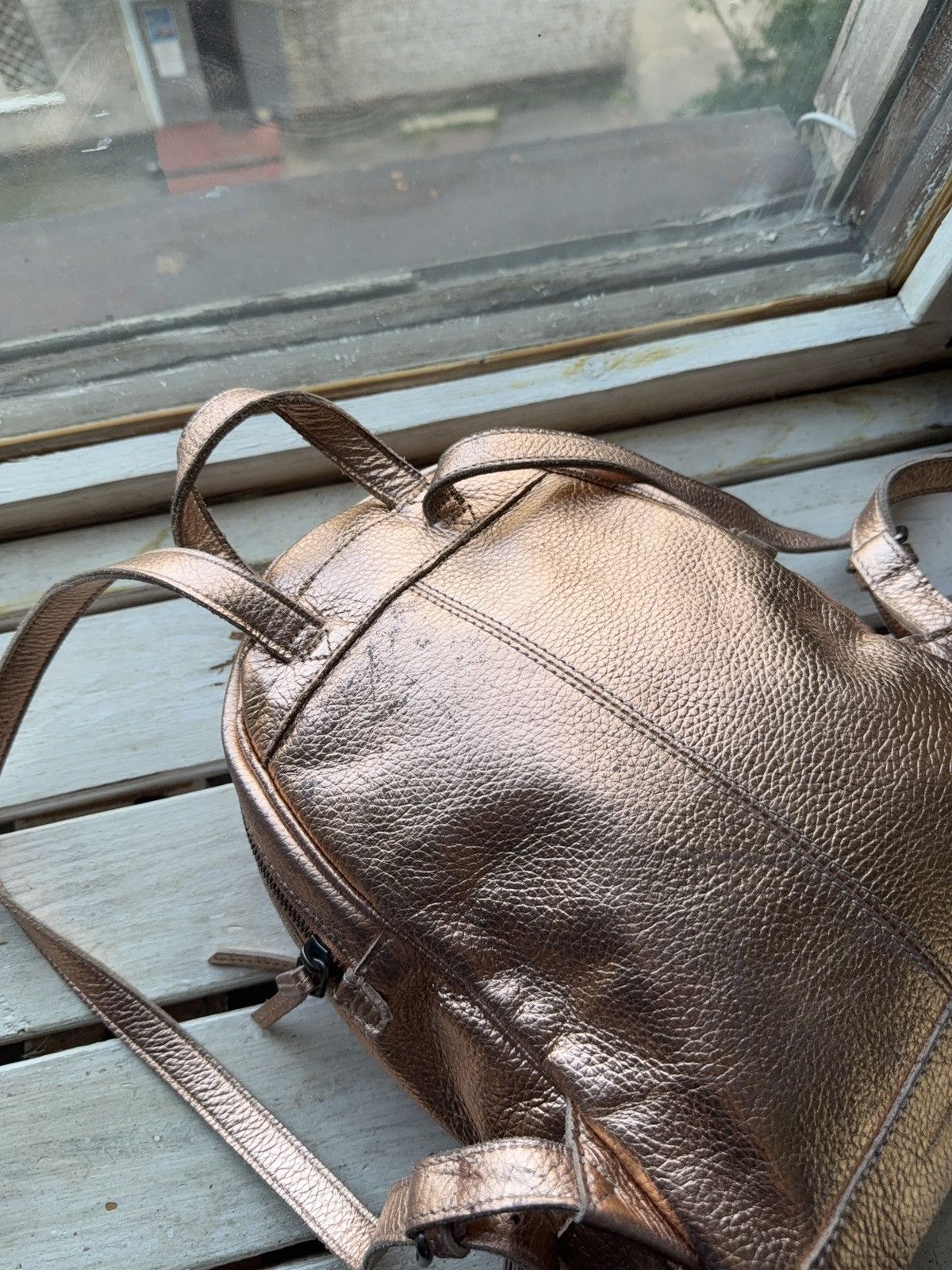 LIEBESKIND BERLIN Vintage LIEBESKIND BERLIN faded Leather backpack pink gold Size ONE SIZE - 11 Thumbnail