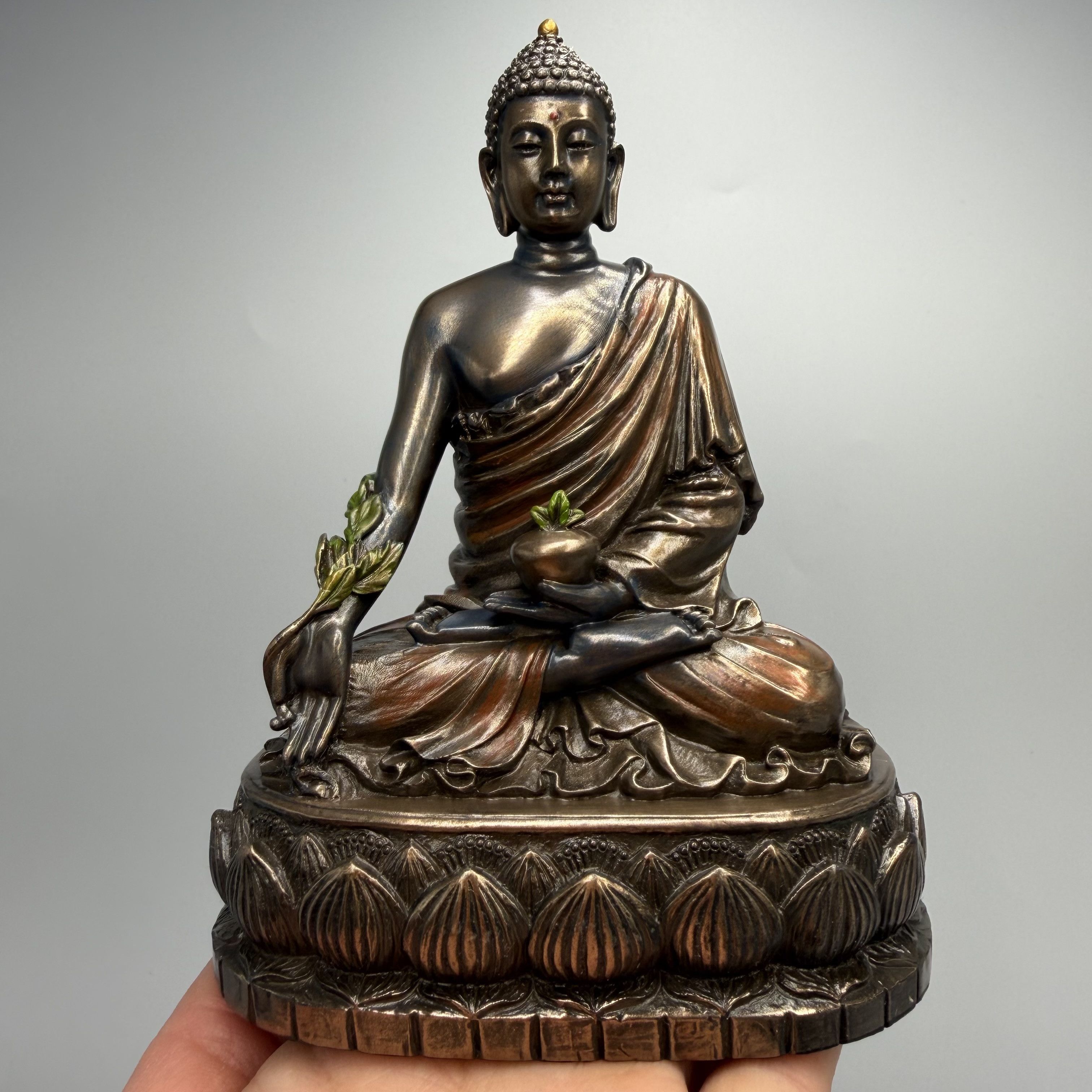 Vintage Buddha Statue Bronze Finish Polystone Meditation Figurine Size ONE SIZE - 1 Thumbnail
