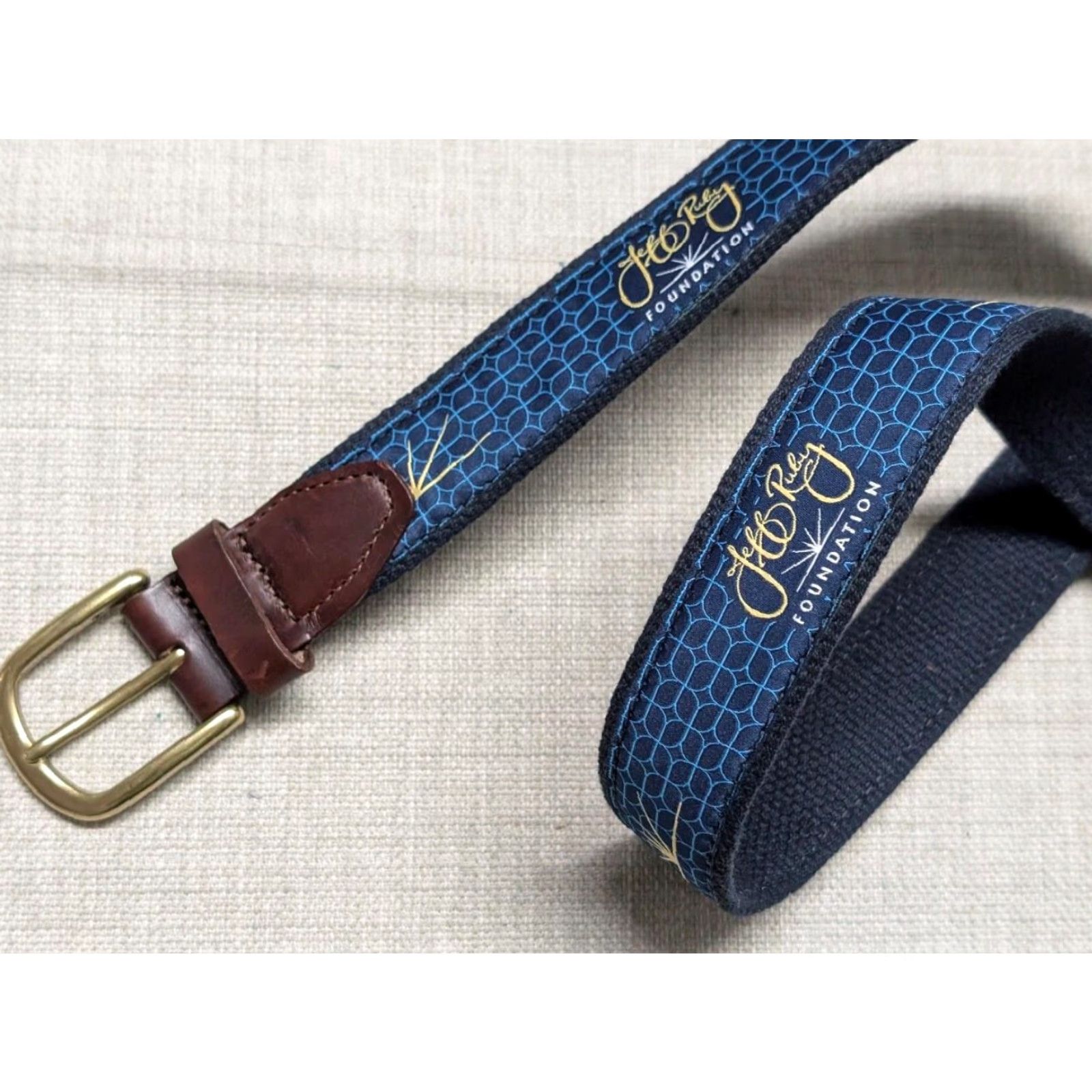 Vintage VINTAGE USA made YRI JEFF RUBY golf belt webbed canvas 36 leather blue belt Mens Size 36 - 4 Thumbnail