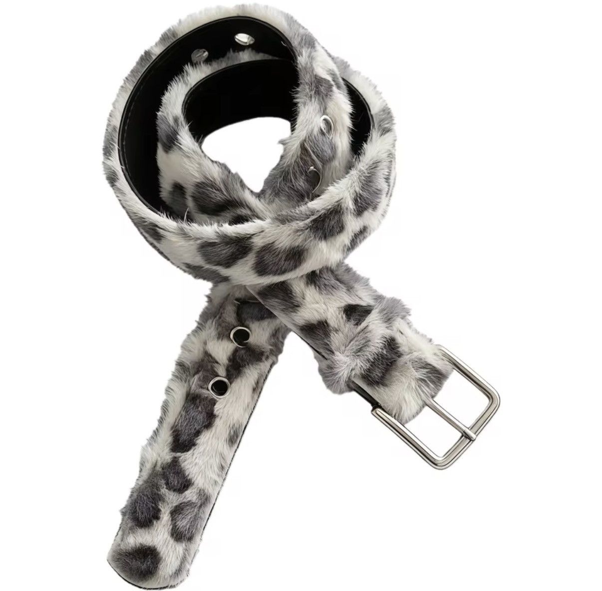 Other Leopard Y2k Fluffy Fur Punk Hip Hop Belt Size ONE SIZE - 2 Thumbnail