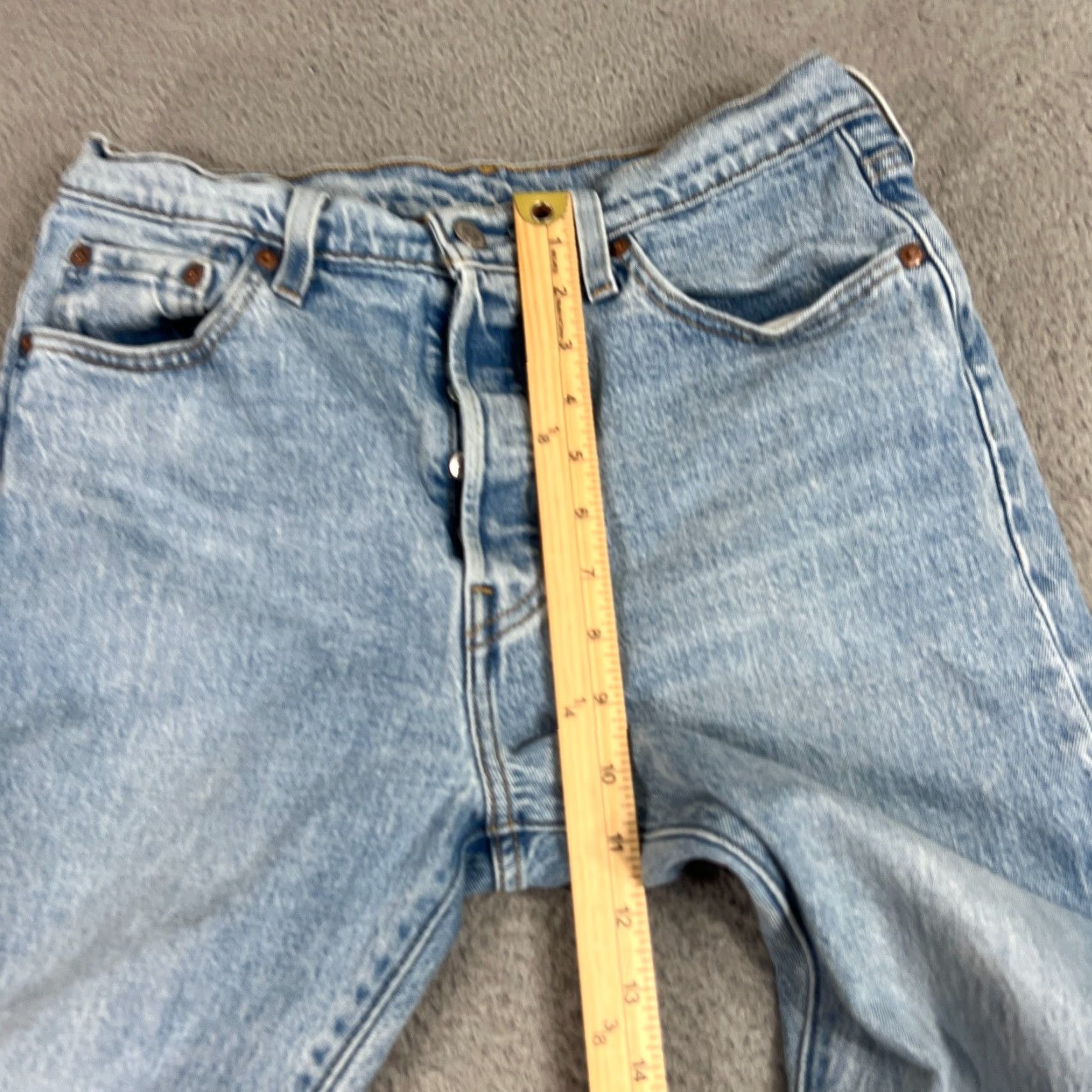 Levi's VINTAGE Levi's 501 Jeans Skinny 29 Womens Premium Denim Button Fly Frayed Cuff Blue 90s Womens Jeggings? Size 29" - 4 Thumbnail