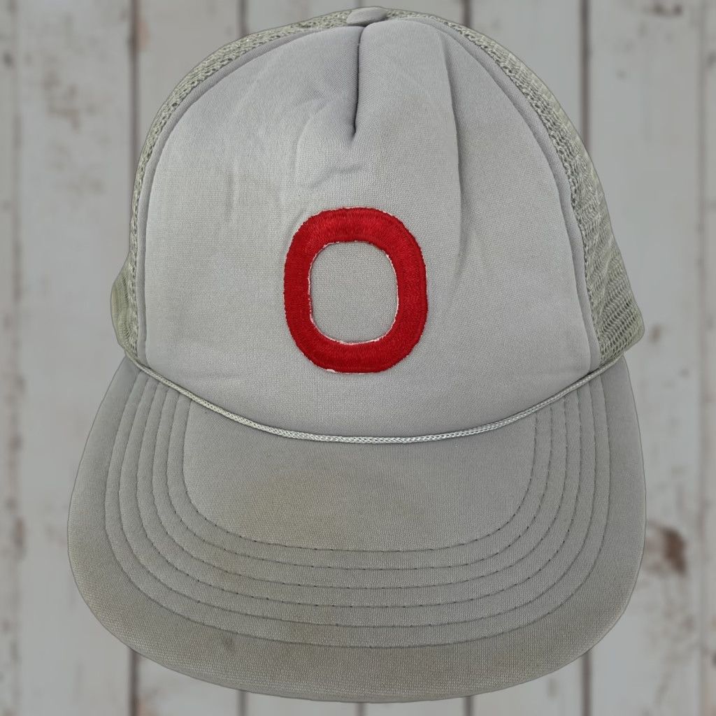 Vintage VINTAGE Ohio State Buckeyes Snapback Trucker Hat Ball Cap Worn LCC Men One Size Grey Polyester Adjustable Sports Cap Size ONE SIZE - 1 Thumbnail