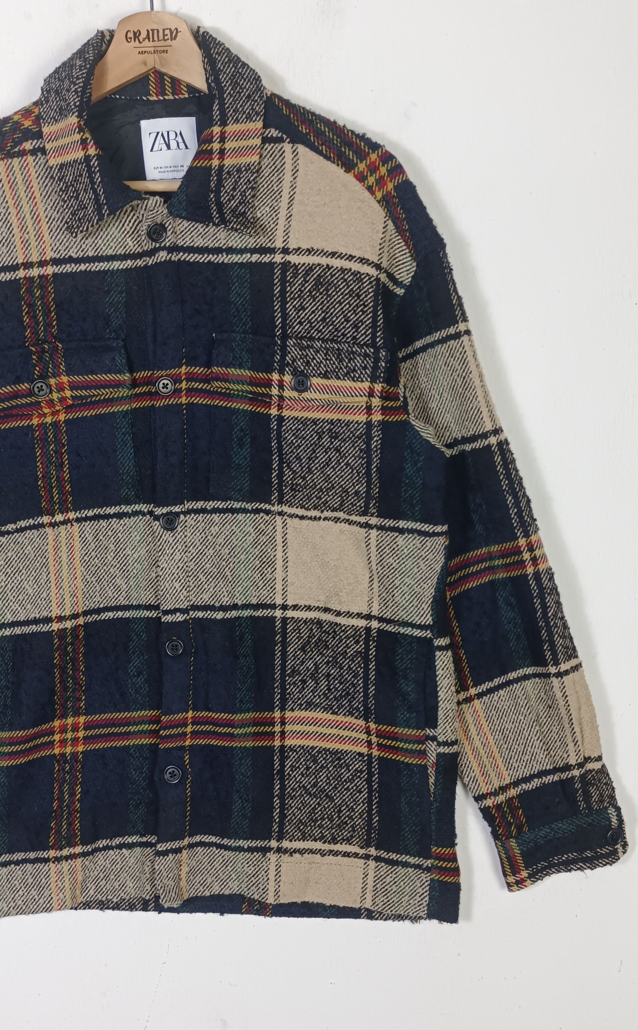 Designer × Zara Zara Men Flannel Wool Jacket Size US L / EU 52-54 / 3 - 5 Thumbnail