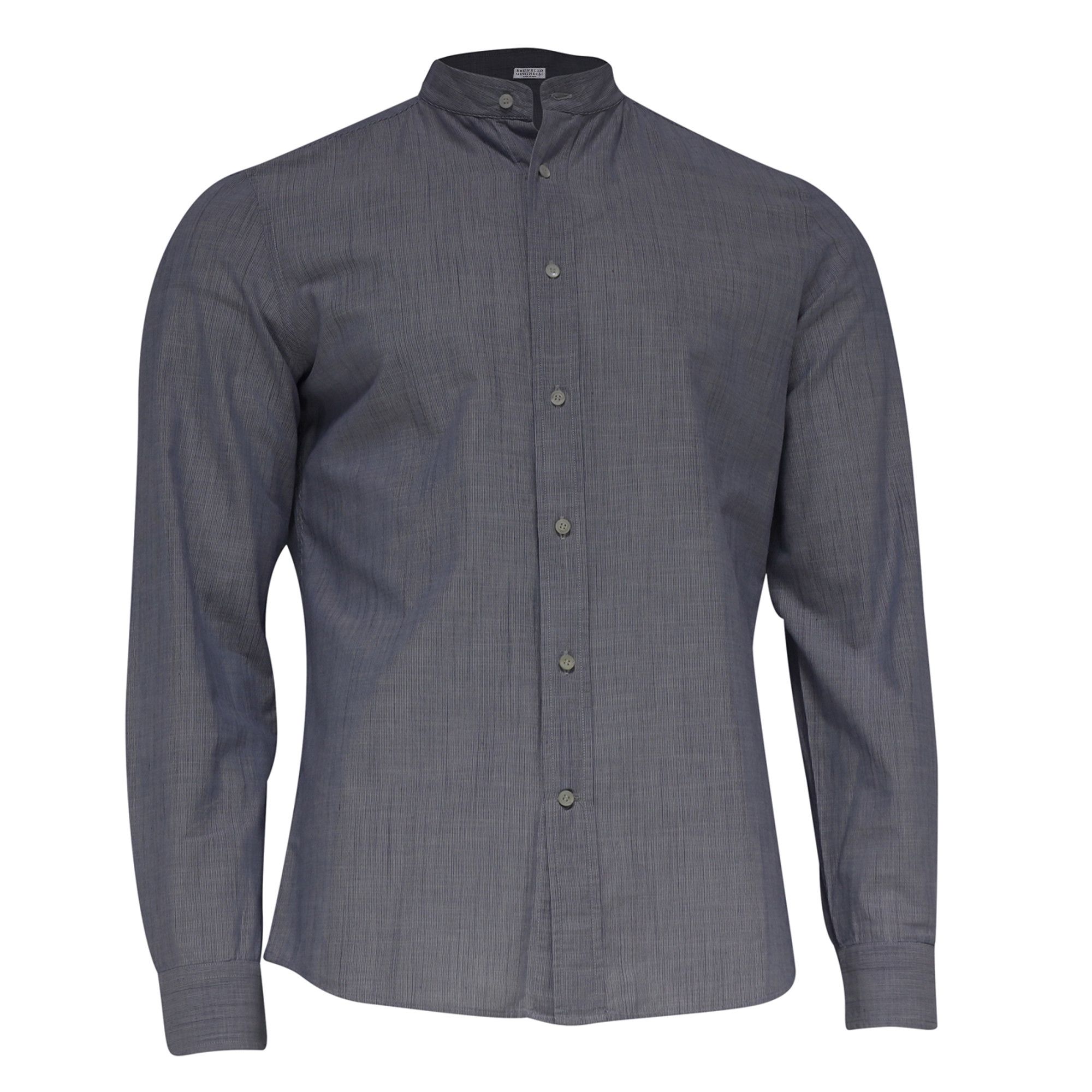 Brunello Cucinelli Brunello Cucinelli Striped Button-Down Shirt in Blue Cotton Size US XXL / EU 58 / 5 - 1 Thumbnail