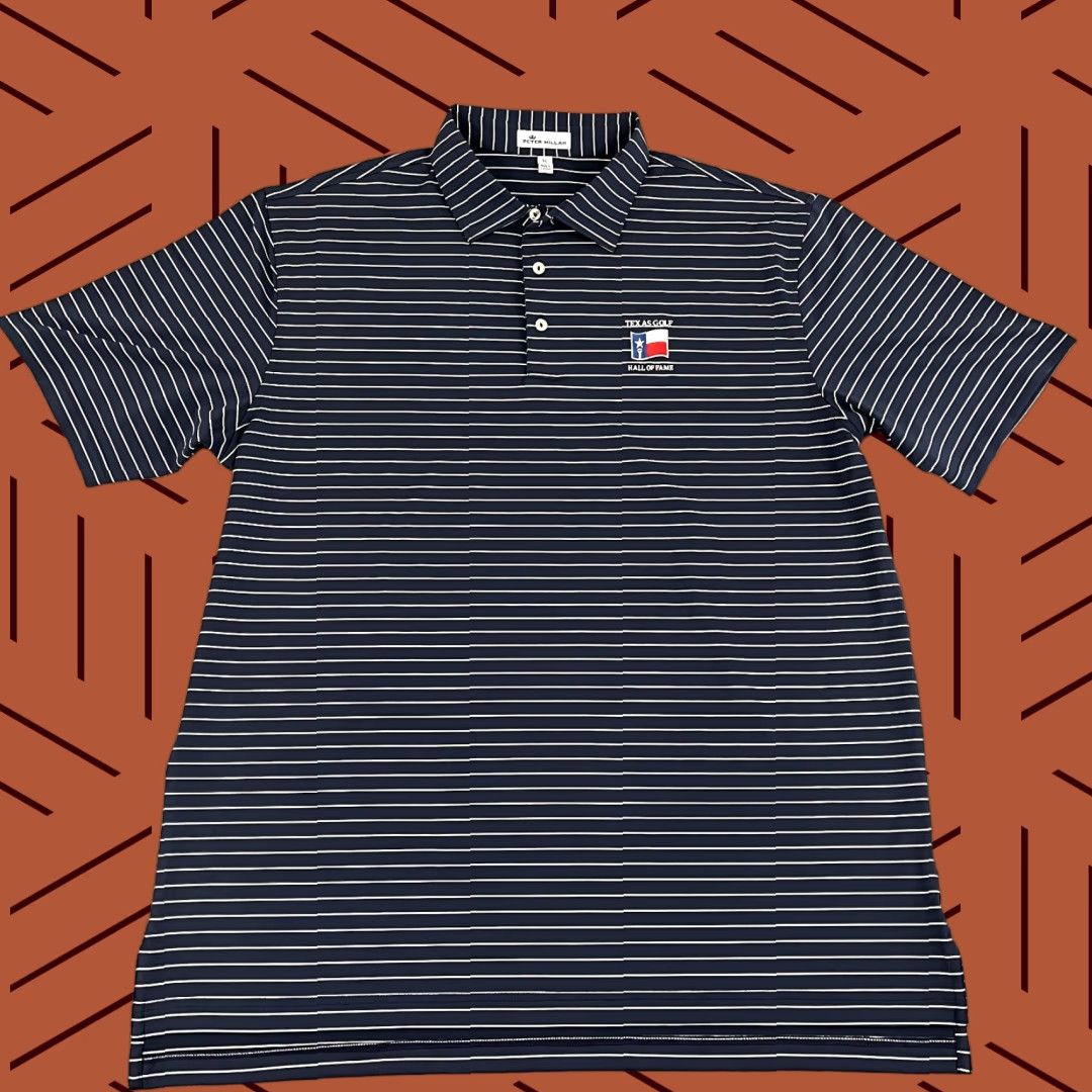 Peter Millar PETER MILLAR Polo Shirt Mens XL Blue White Striped Texas Golf Hall of Fame HOF Pol o Shirt? Size US XL / EU 56 / 4 - 1 Thumbnail