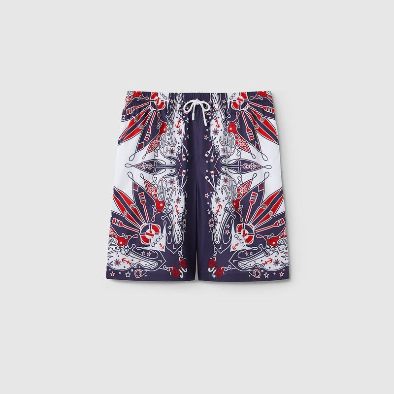 Gucci o1loc1c1225 790976 Bandana Print Swim Short in Multicolor Size US 28 / EU 44 - 1 Thumbnail