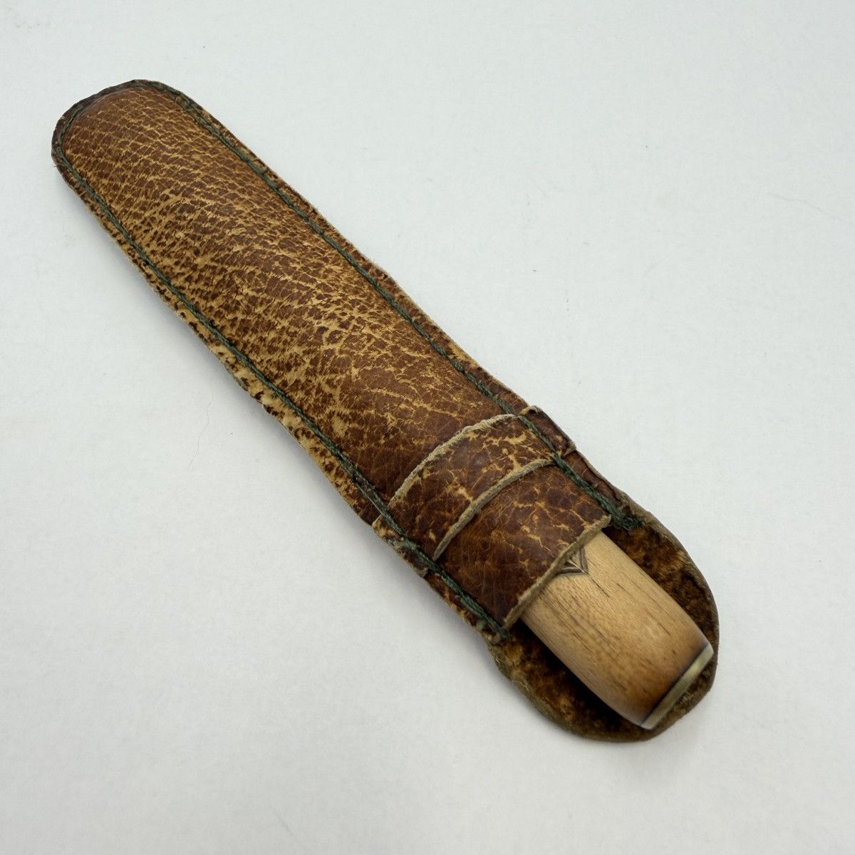 Vintage Vintage Pipe Hutsul Carved Wooden Holder With Leather Case Size ONE SIZE - 5 Thumbnail