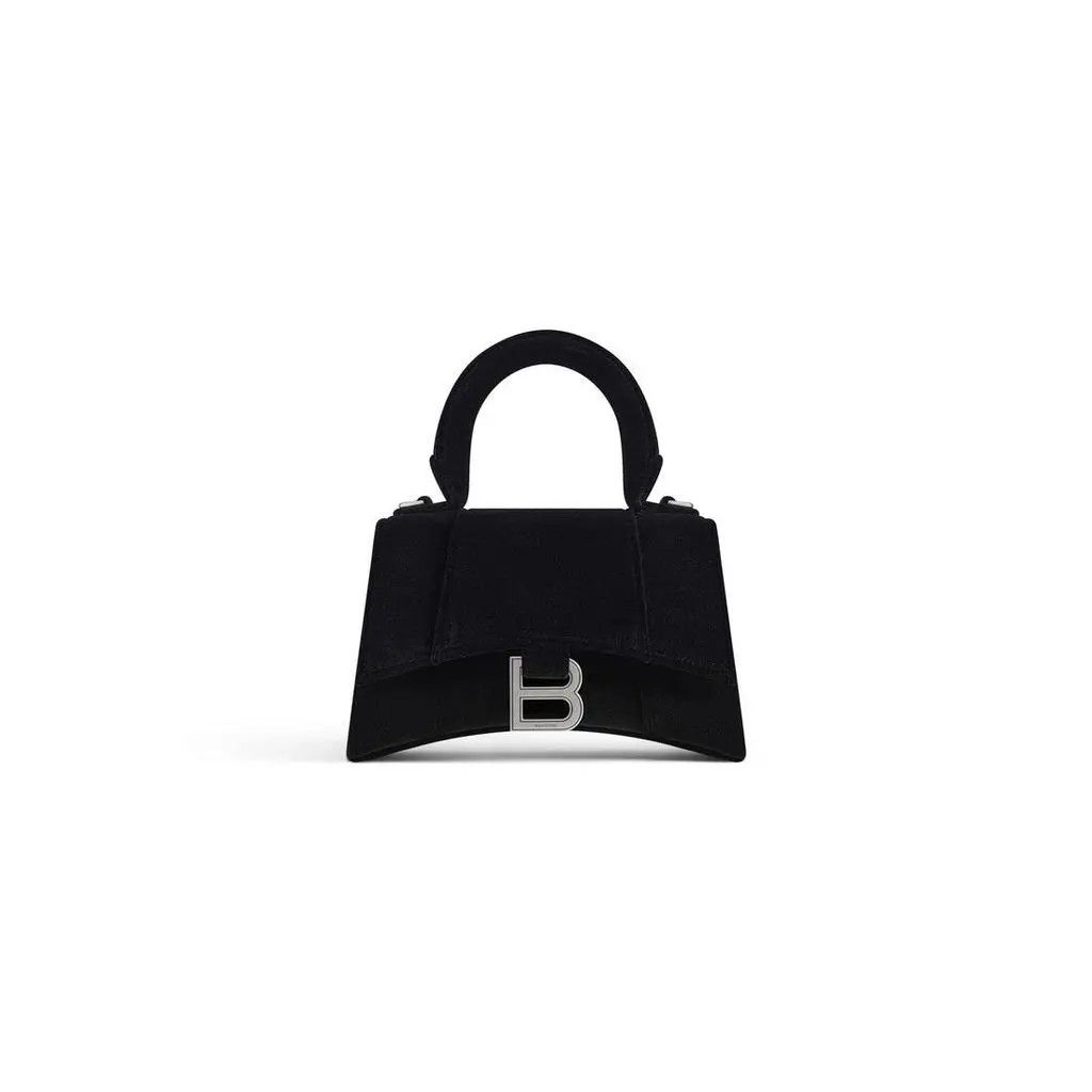 Balenciaga o1mt1gz0425 Size: OS / Hourglass XS Handbag Velvet Jersey Size ONE SIZE - 1 Thumbnail