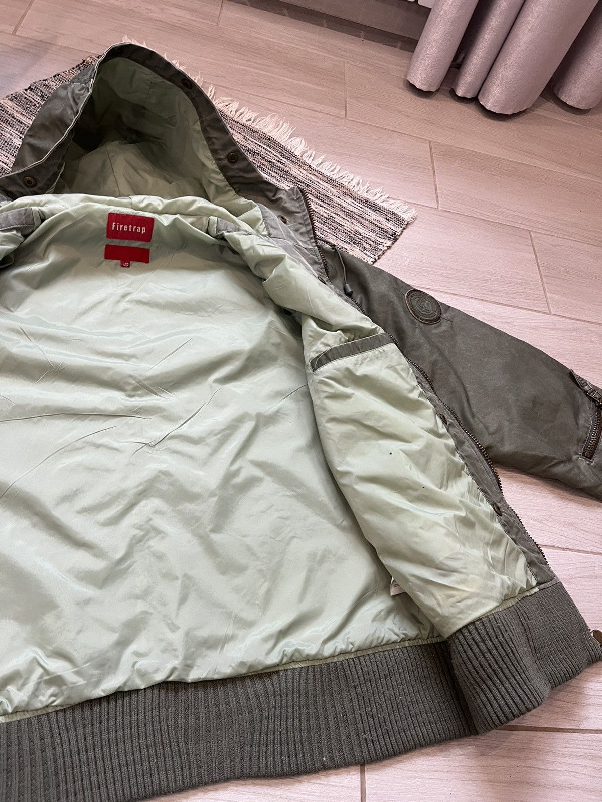 Firetrap × Vintage Vintage Fitetrap Y2K military jacket waxed style green Camo Size US XXL / EU 58 / 5 - 23 Thumbnail