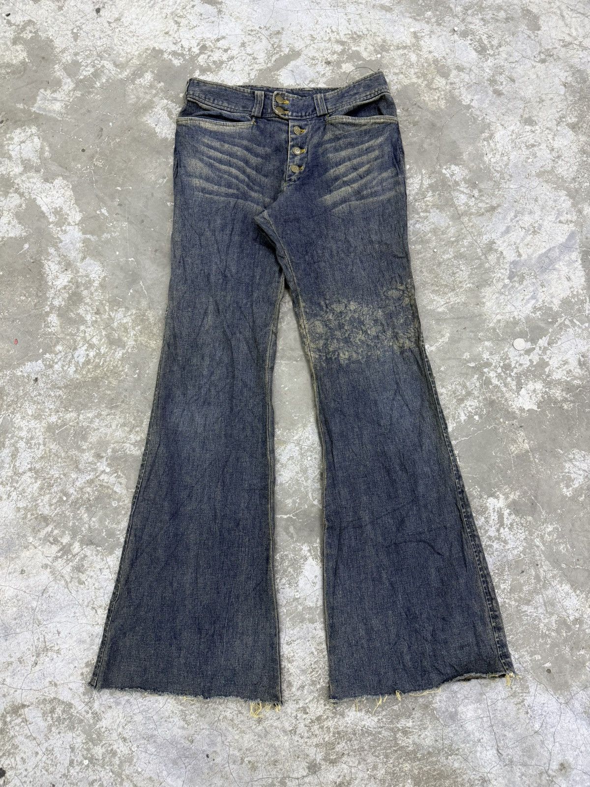 Tornado Mart Tornado Mart Flared Faded Washed Denim Pants W32 Size US 32 / EU 48 - 1 Thumbnail