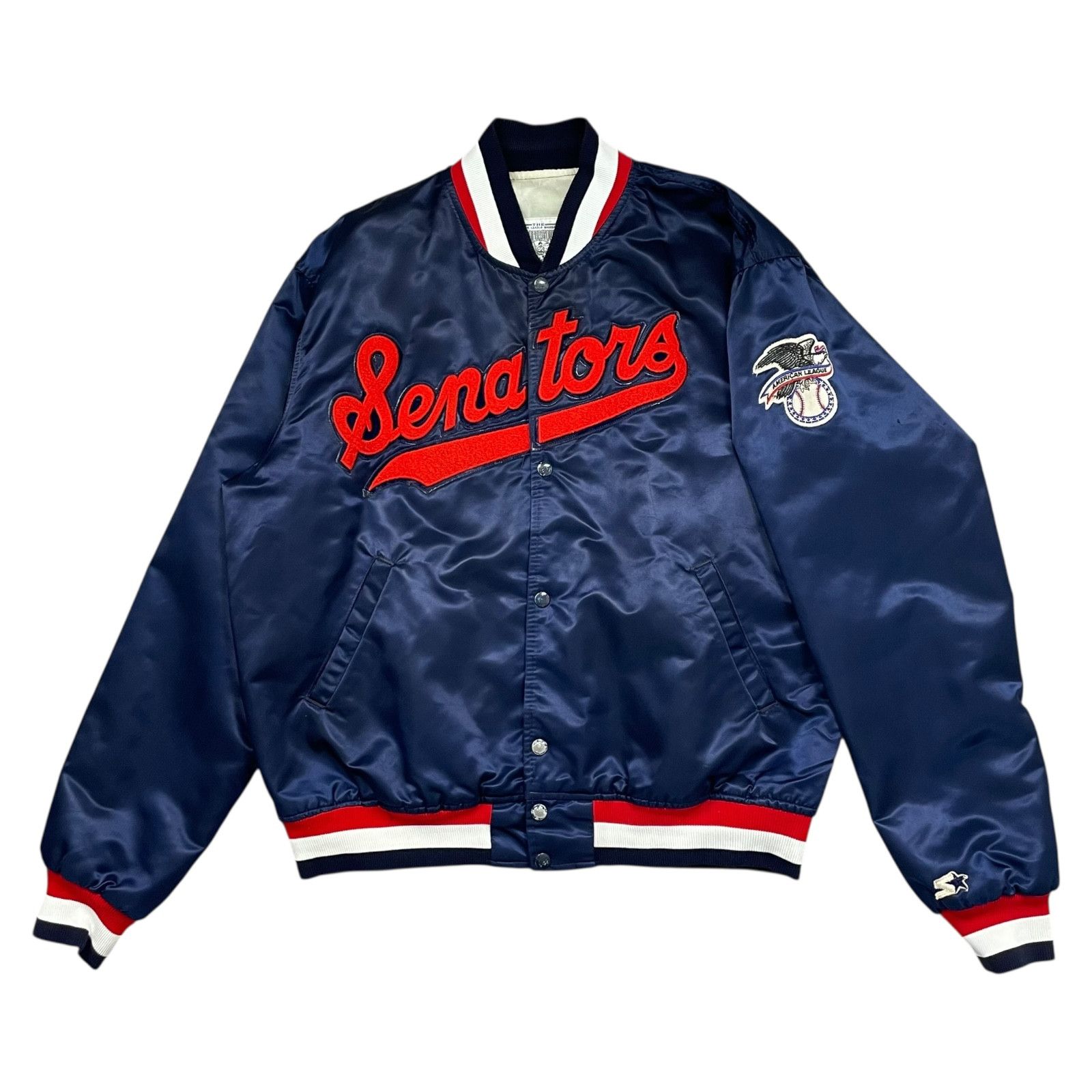 MLB VTG 90s WASHINGTON SENATORS STARTER SATIN BOMBER JACKET XL Size US XL / EU 56 / 4 - 1 Thumbnail