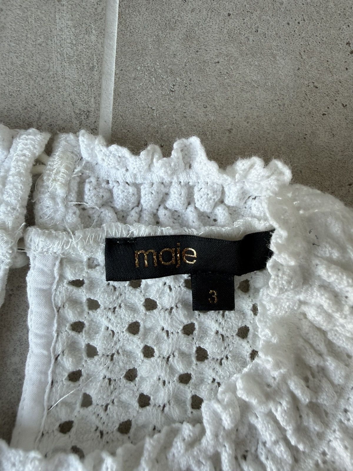 Maje MAJE White Cotton Wool Knit Sweater Size 3 Size M / US 6-8 / IT 42-44 - 4 Thumbnail