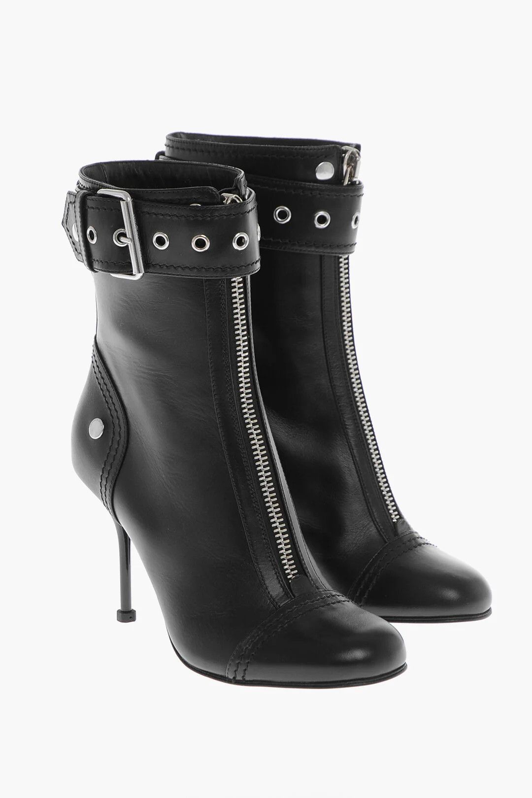 Alexander McQueen og1mm0426 Leather Zip-Up Ankle Boots in Black Size US 6 / IT 36 - 3 Thumbnail